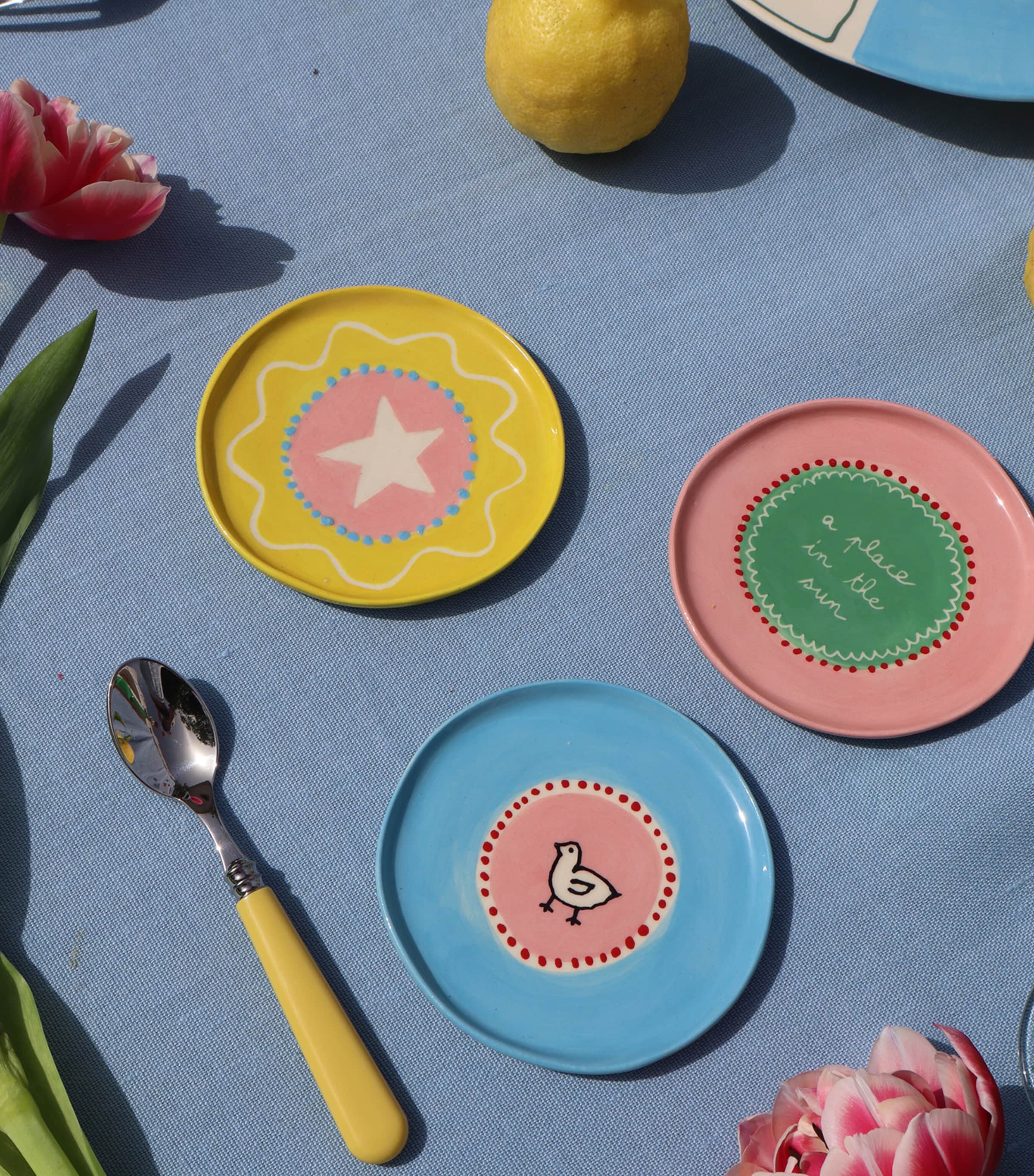 Set of 3 A Place in The Sun Jewellery Plates (10cm) MULTI Image 2