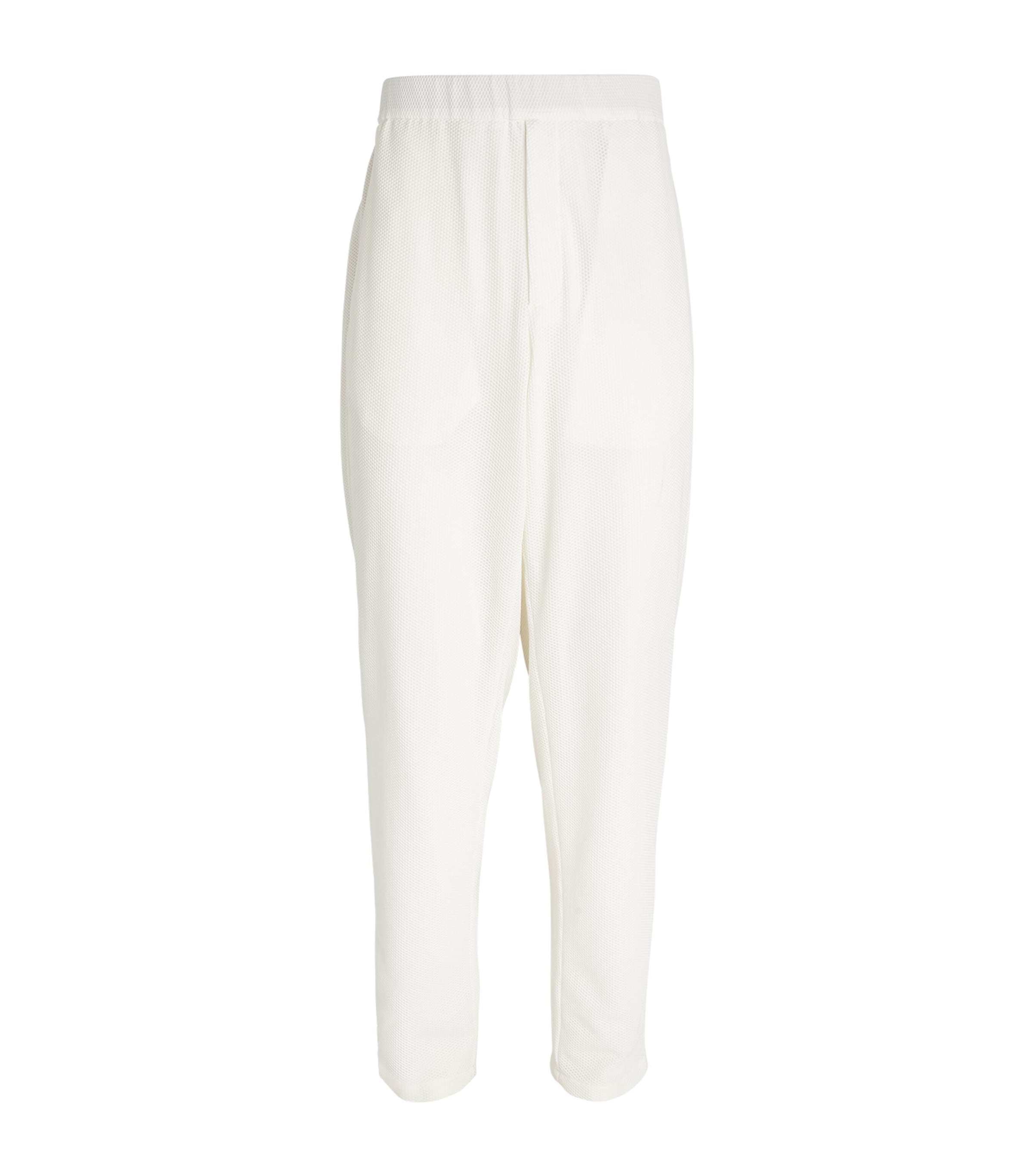 Giorgio Armani Waffle-knit Elasticated-waist Trousers In White