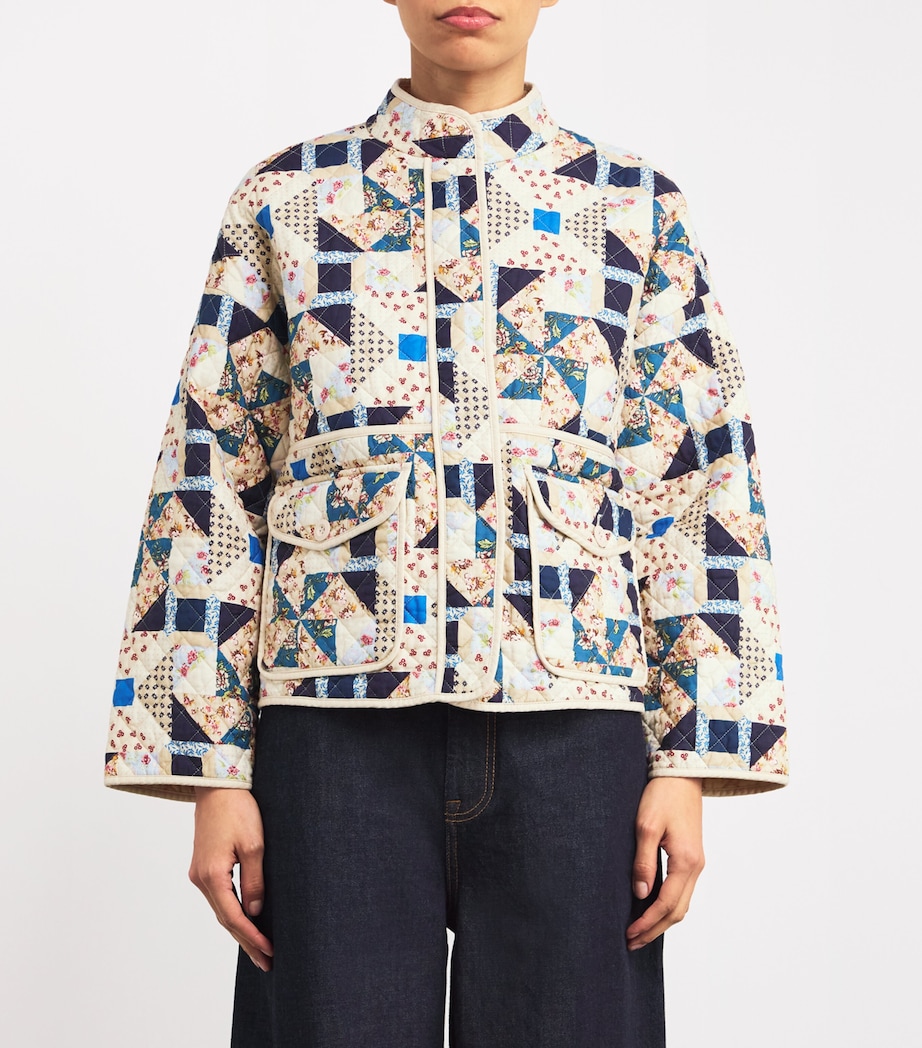 Quilted Patchwork Jacket BEIGE Image 3