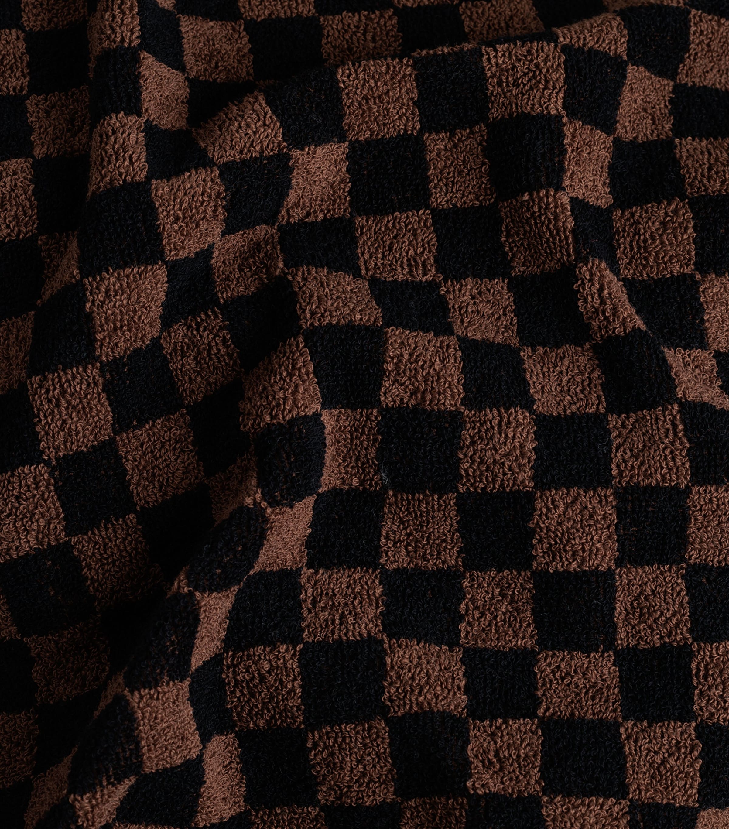 Check Josephine Hand Towel (40cm x 70cm) TABAC / NOIR Image 4