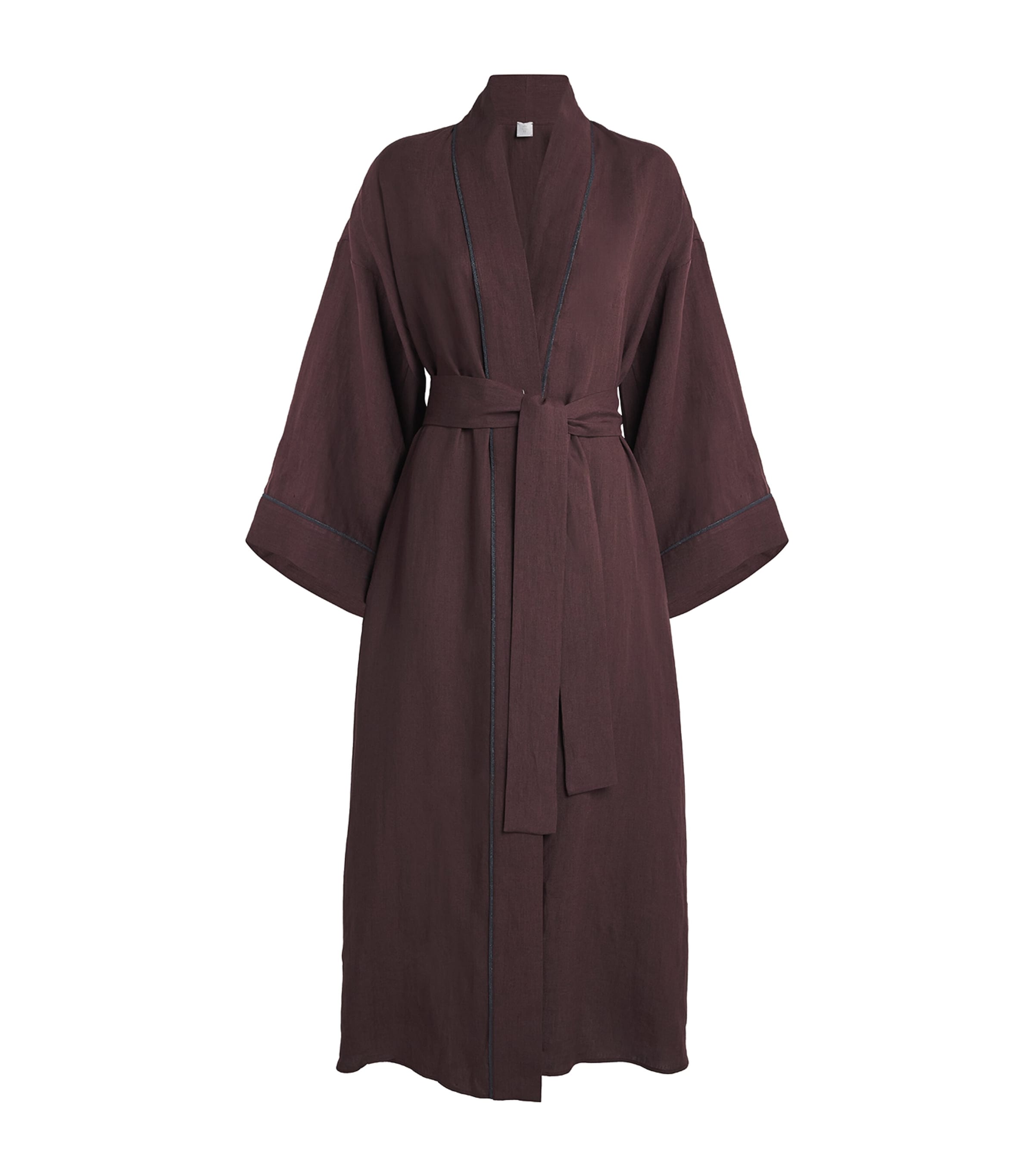 Eleventy Linen Kimono In Brown