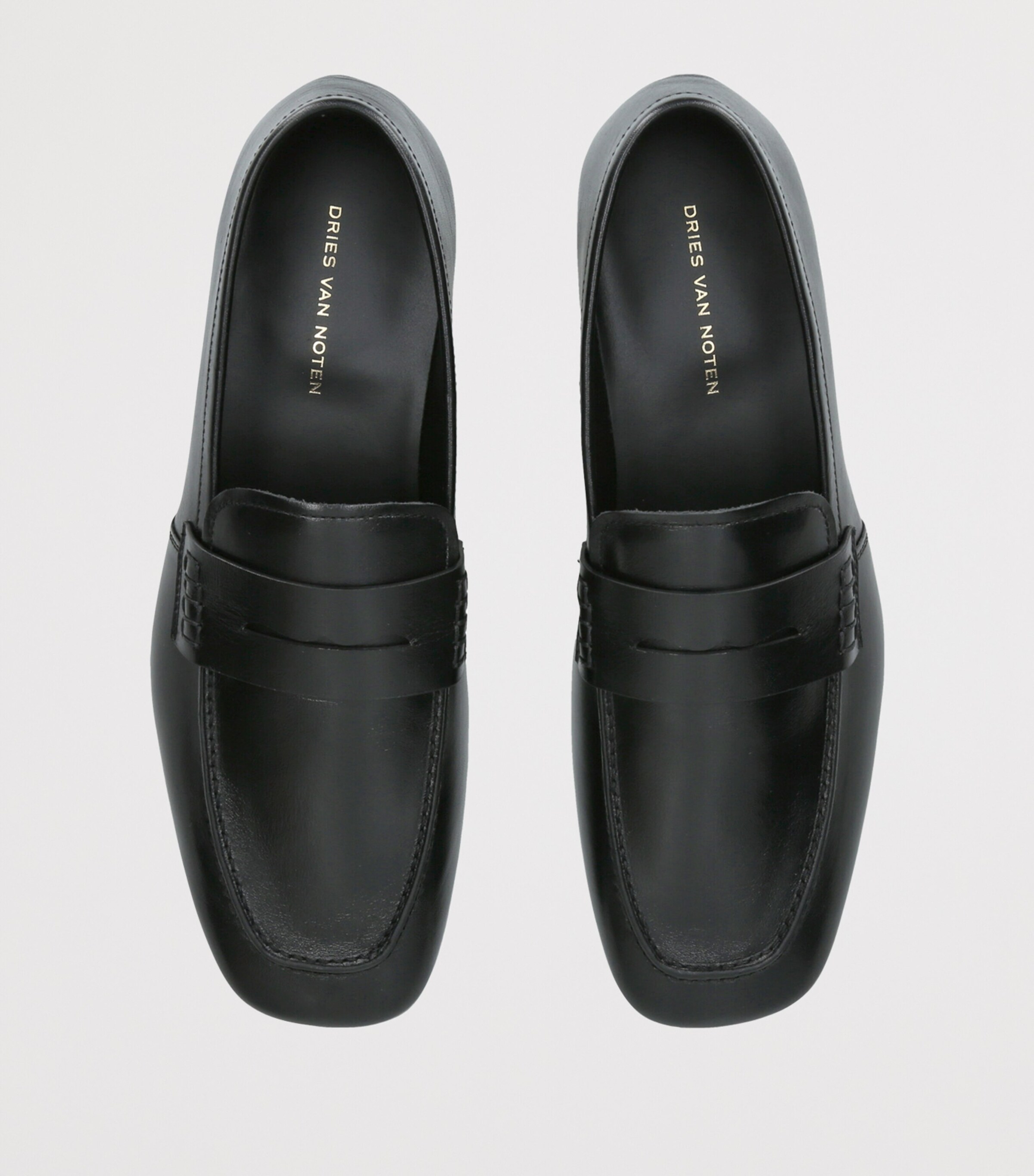 DRIES VAN NOTEN Leather Penny Loafers Black Image 3