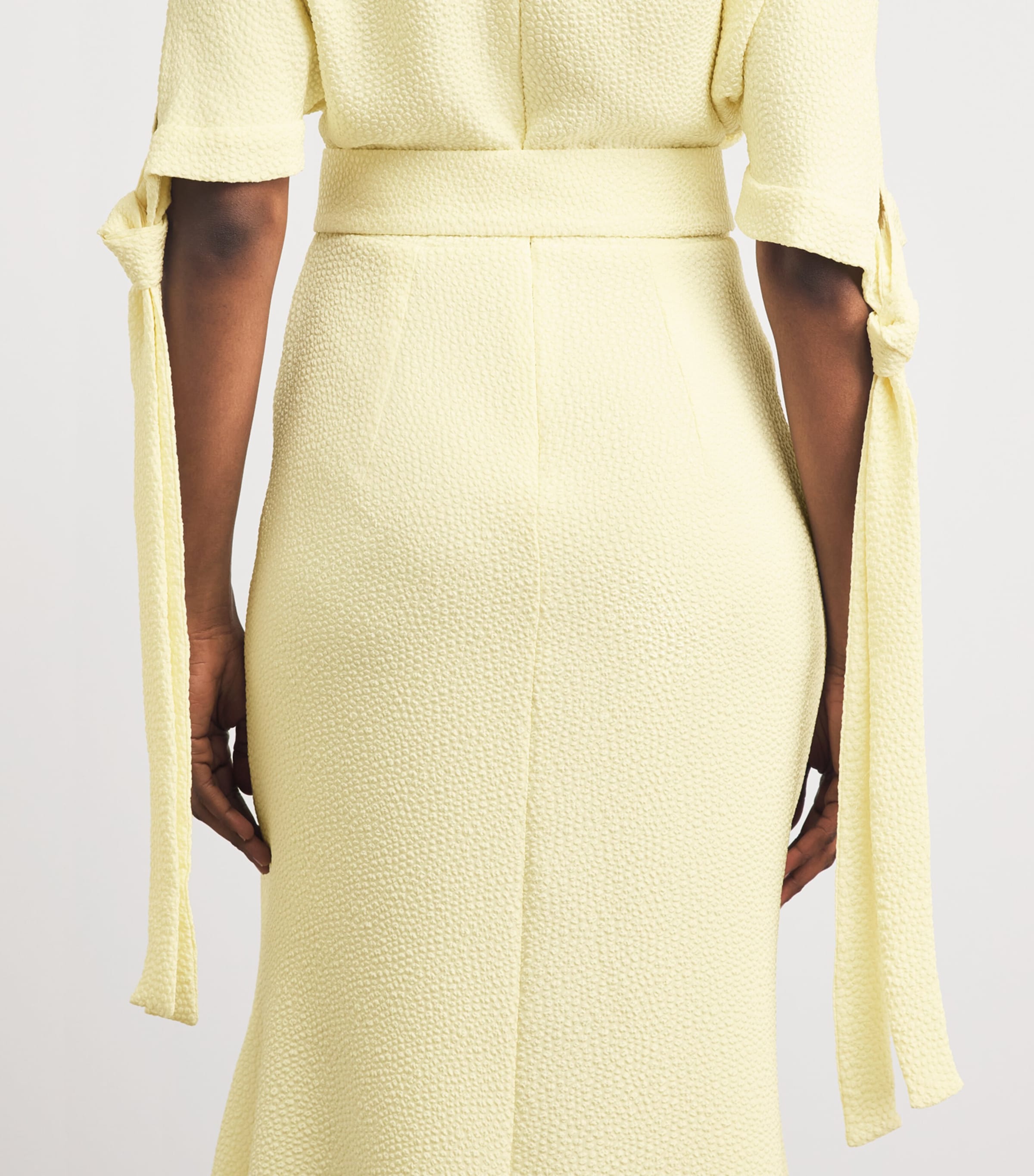 Edeline Lee Womens Jacquard Belted Pedernal Midi Dress Lem/lemon Image 5