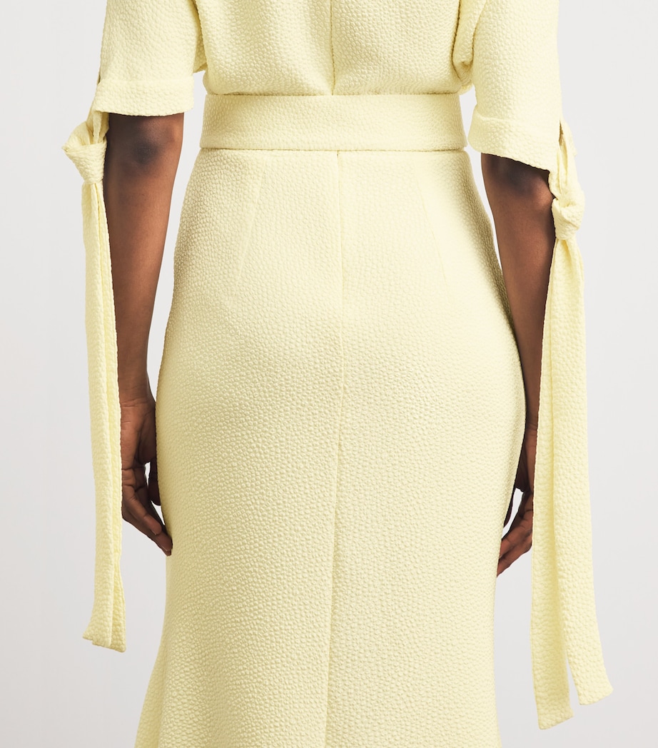 Edeline Lee Womens Jacquard Belted Pedernal Midi Dress Lem/lemon Image 5
