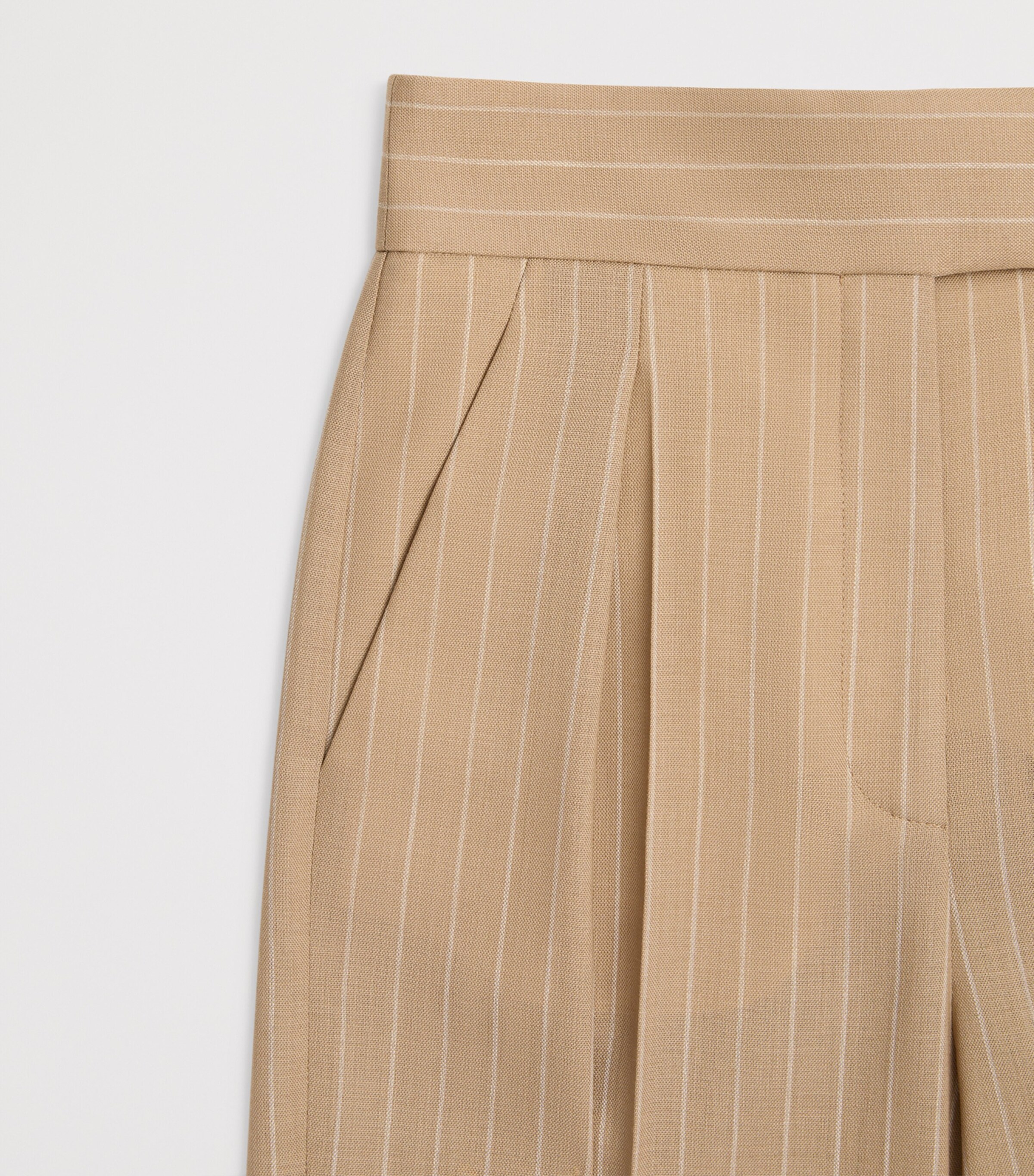 Valentino Womens Wool Pinstripe Wide-Leg Trousers Image 6