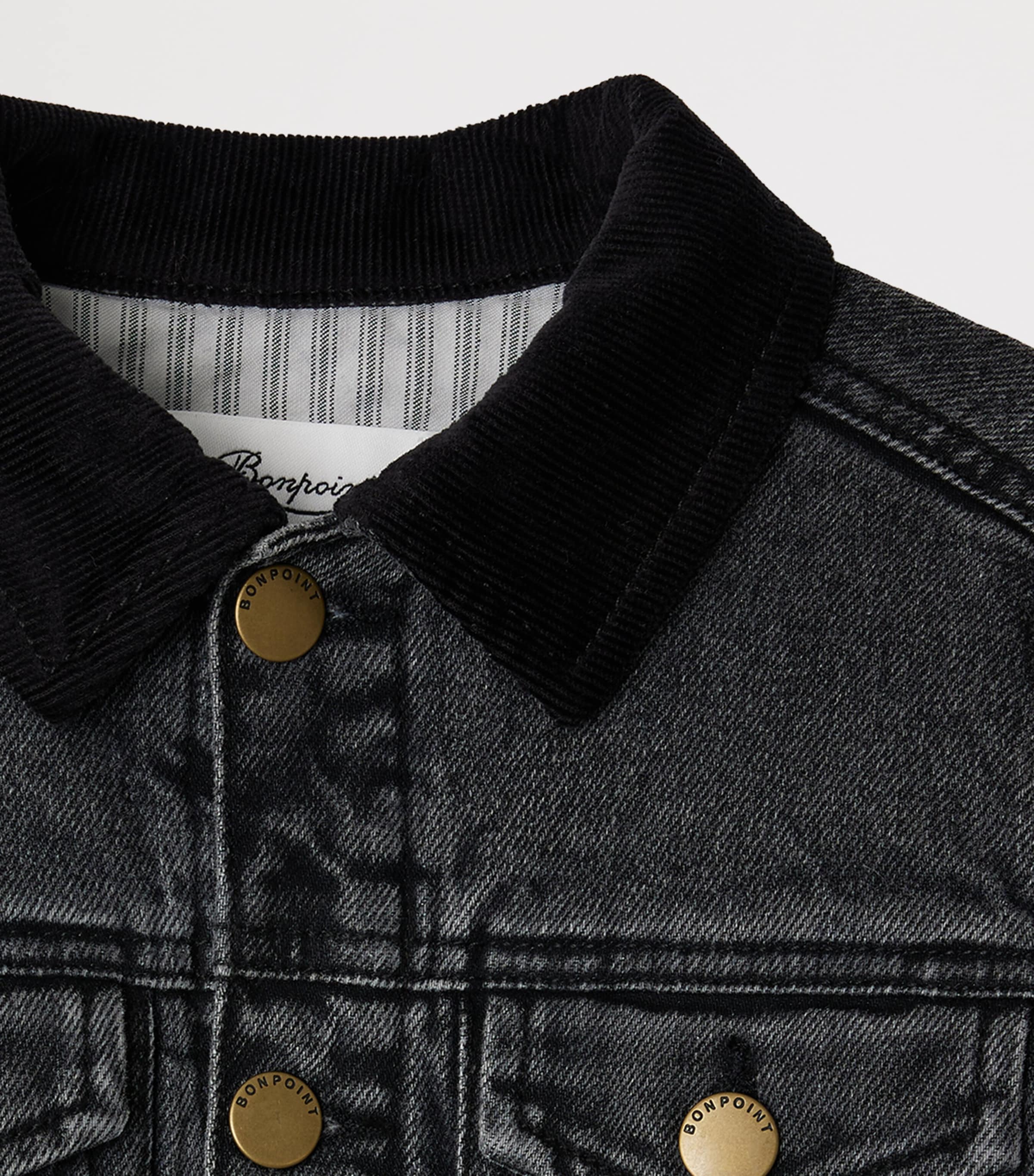 Embroidered Denim Jacket (14 Years) FAUX NOIR Image 3
