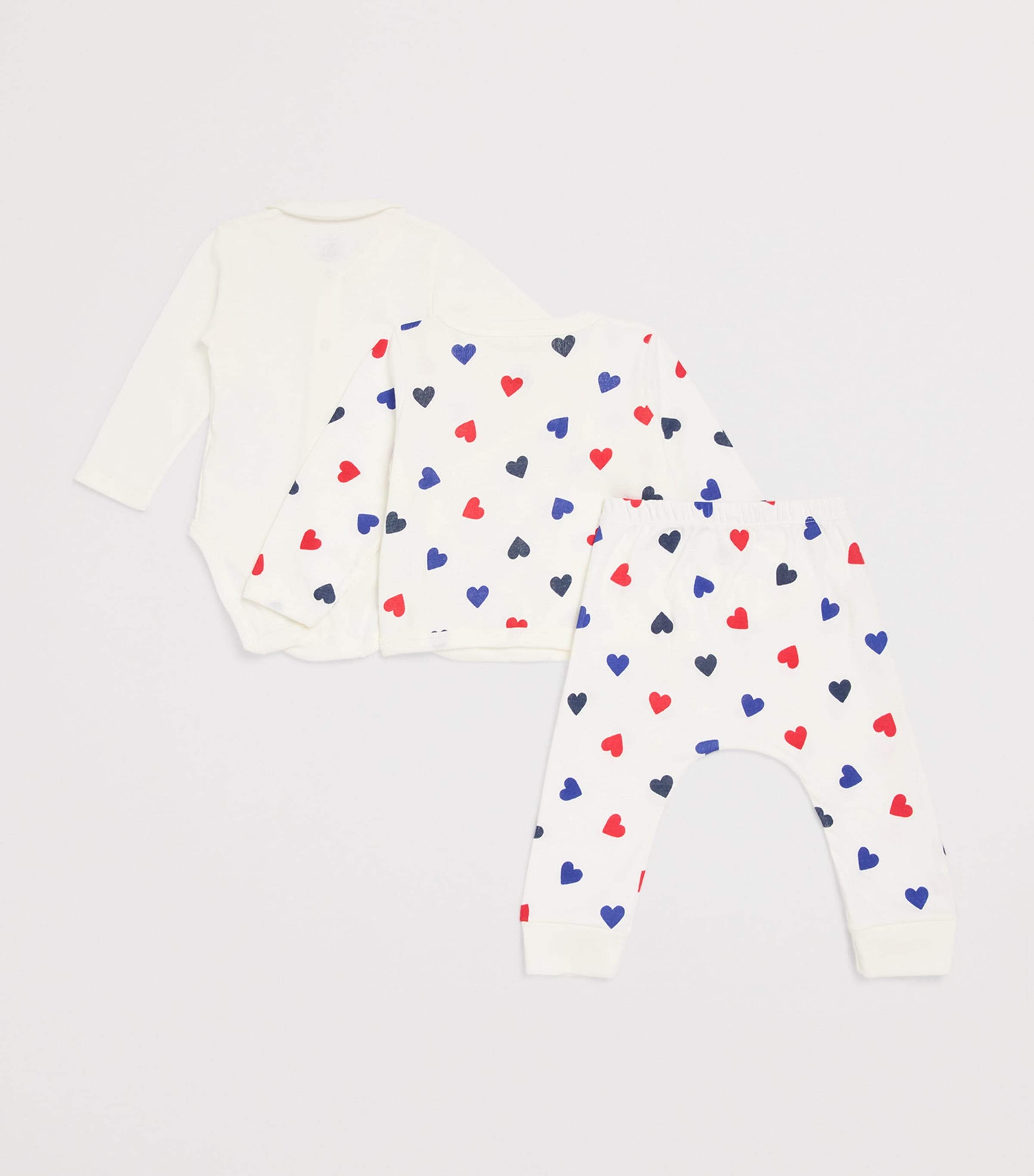 Cotton Bodysuit, Top and Bottoms Set (1-18 Months) 1MARSHMALLOW/MULTICO Image 2