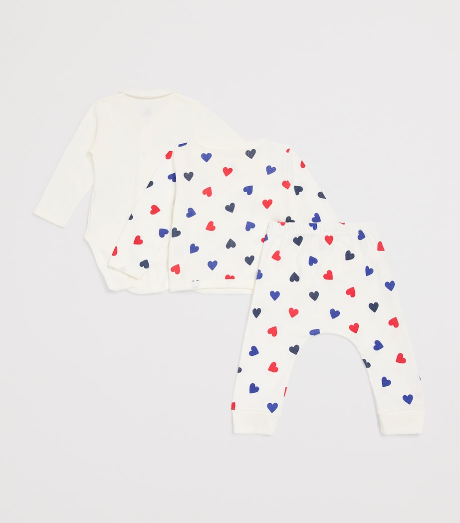 Cotton Bodysuit, Top and Bottoms Set (1-18 Months) 1MARSHMALLOW/MULTICO Image 2