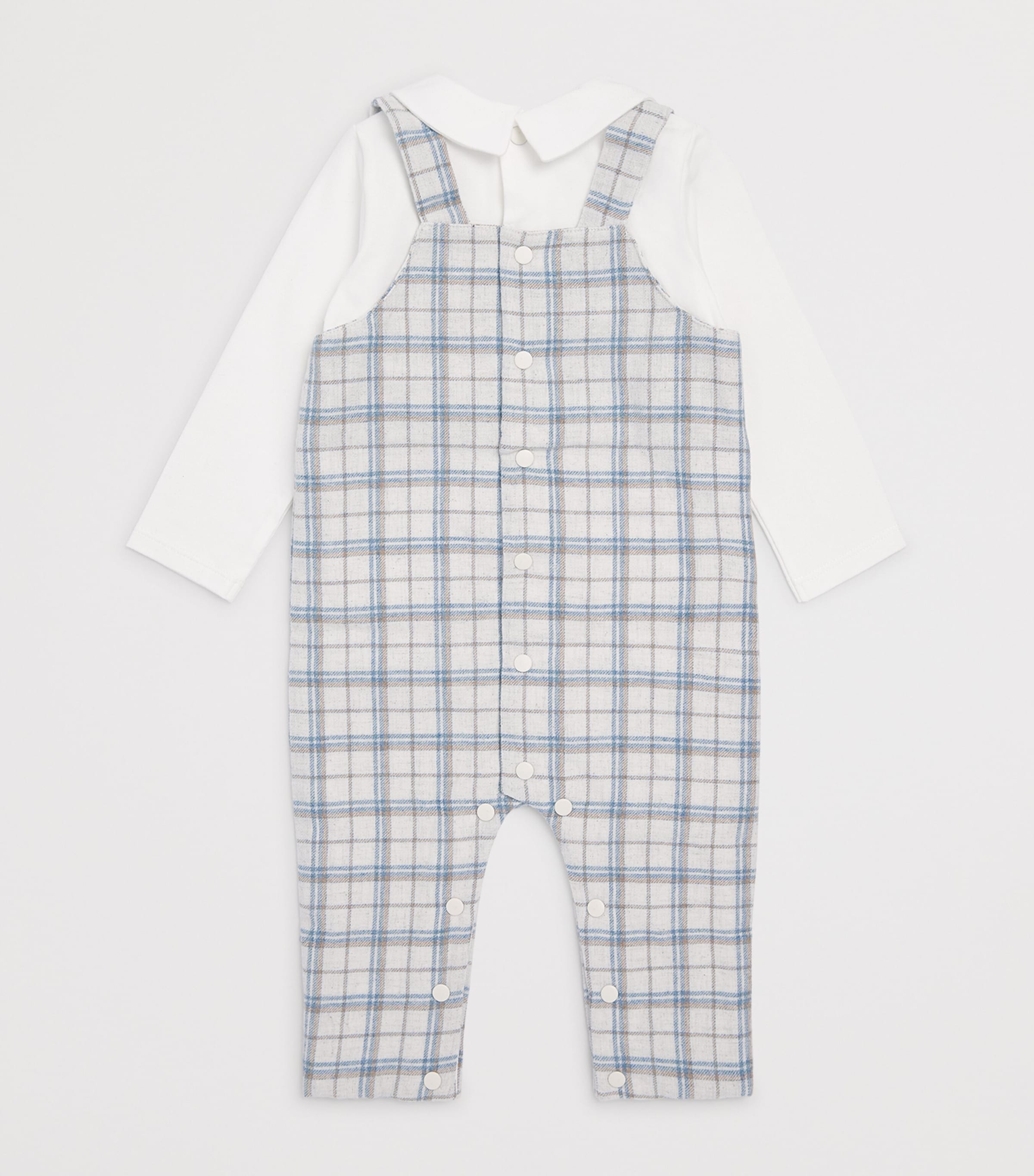 Patachou Check Playsuit (6-24 Months) Beig Chck Image 2