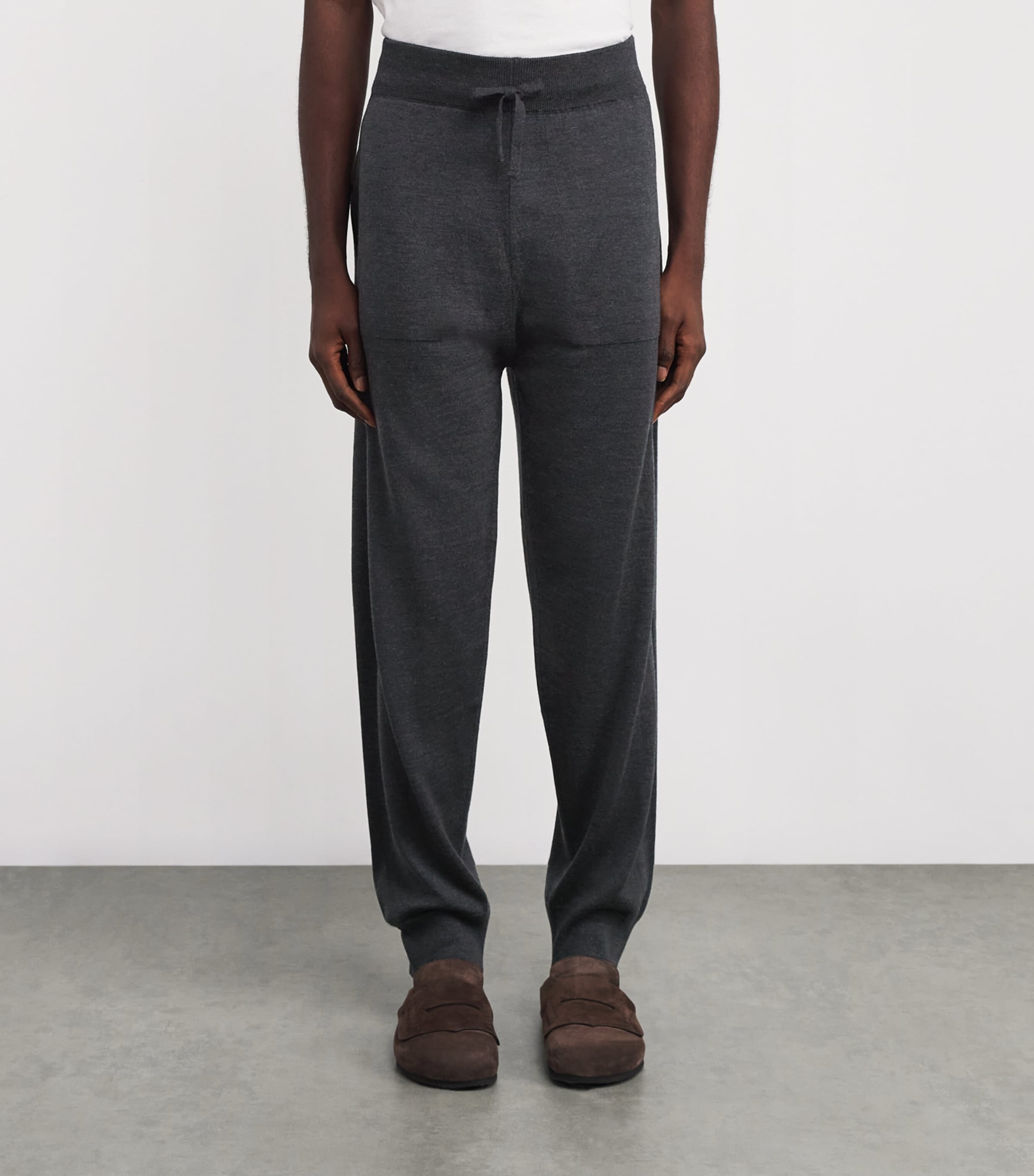Merino Wool Cuffed Sweatpants CHARCOAL Image 3