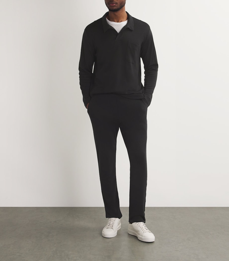 Hanro Mens Wool-Blend Christian Sweatpants Black Image 2