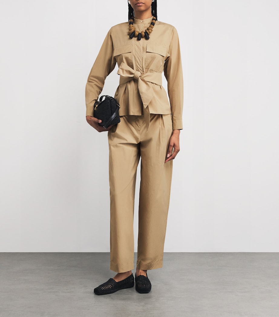 Cotton Poplin Belted Jacket BEIGE Image 2