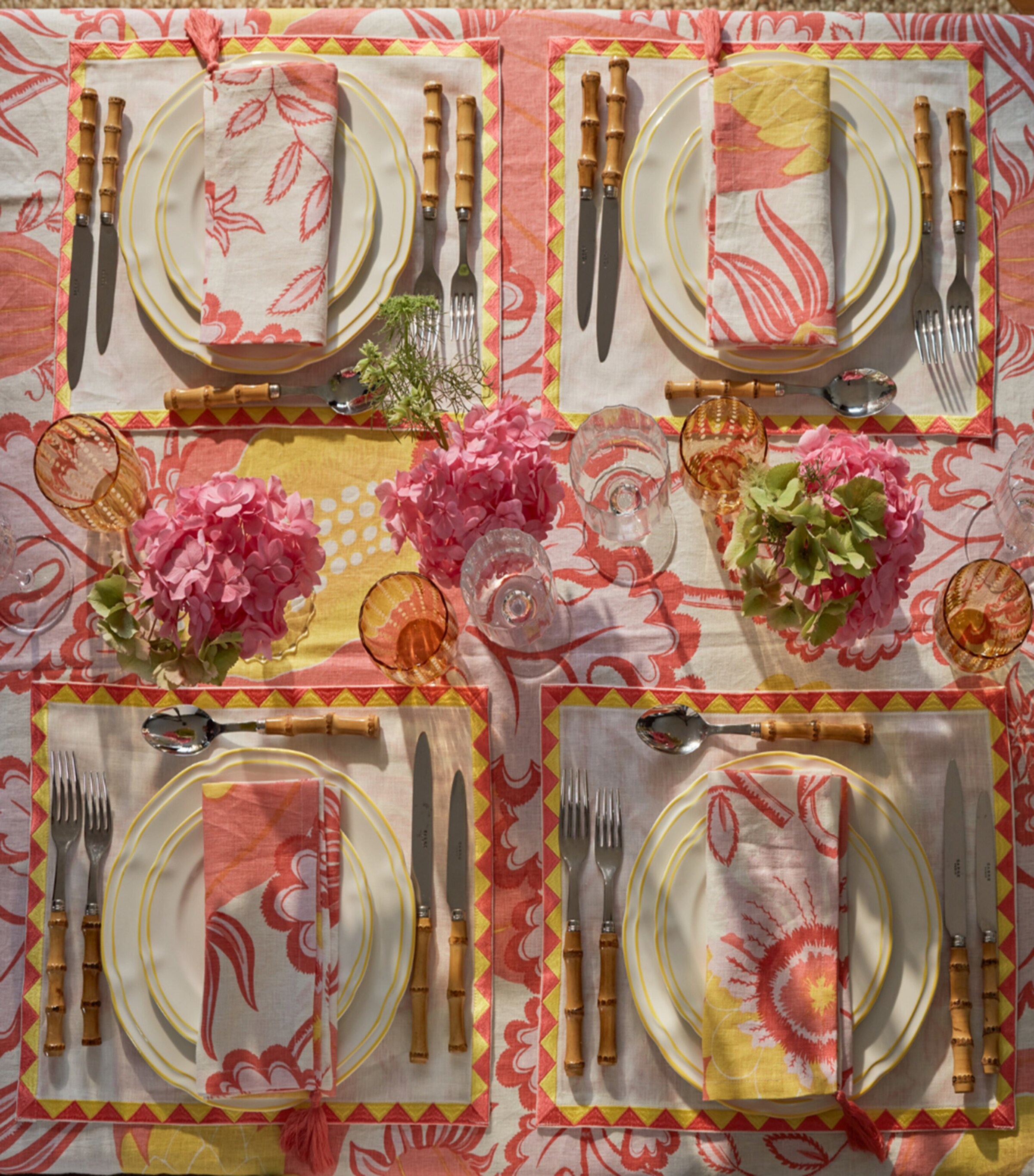 x Christopher Farr Linen Island Hue Tablecloth (150cm x 300cm) PINK Image 2