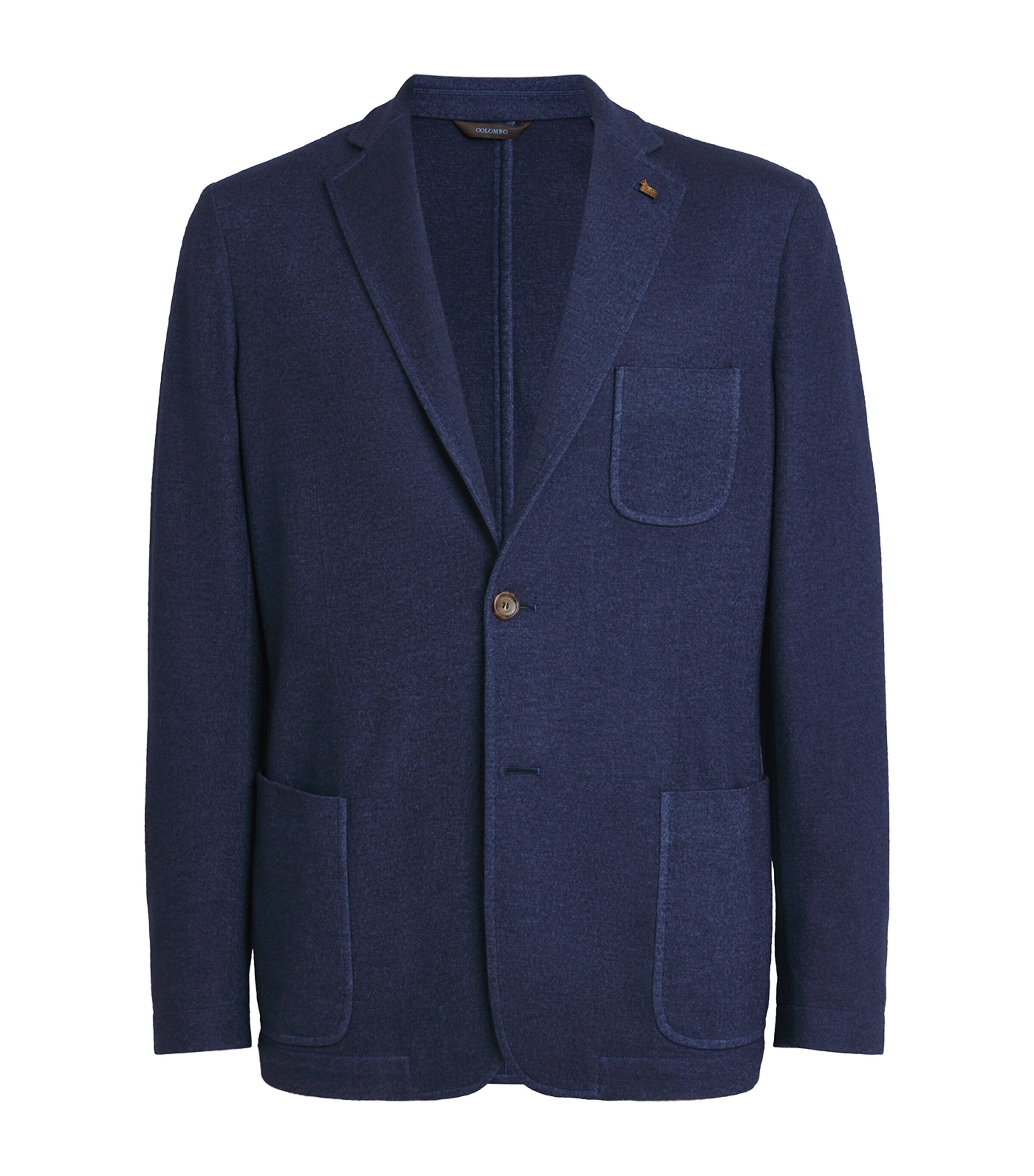 Colombo Mens Kid Cashmere-Silk Fleece Blazer Navy Blue Image 1