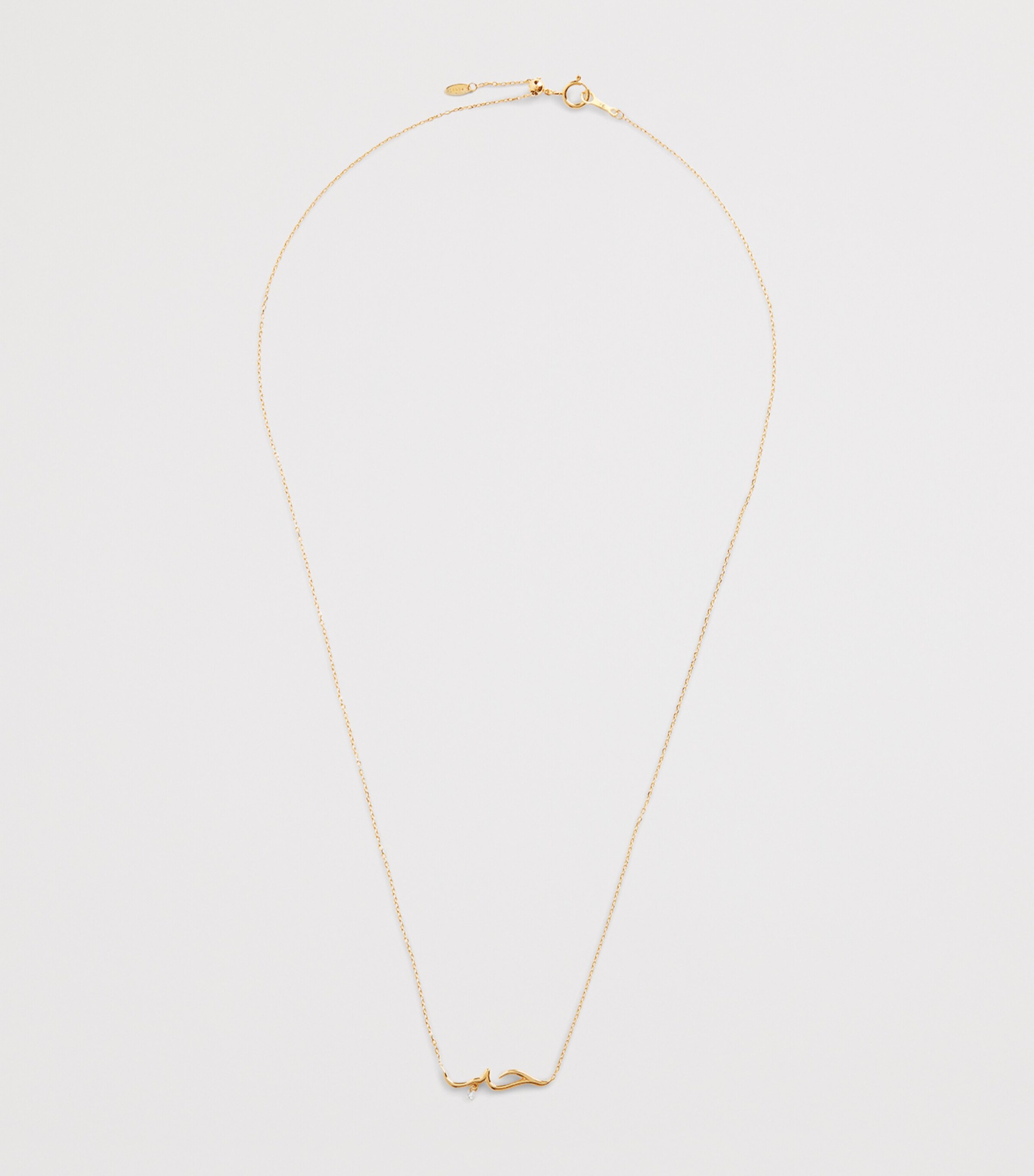 Persée Yellow Gold and Diamond Around the Words Love Necklace Yellow Gold Image 3