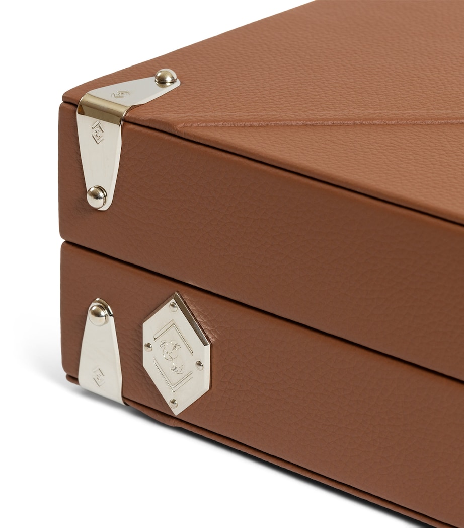 Leather-Maple Wood Chess Set COGNAC & WHEAT Image 6