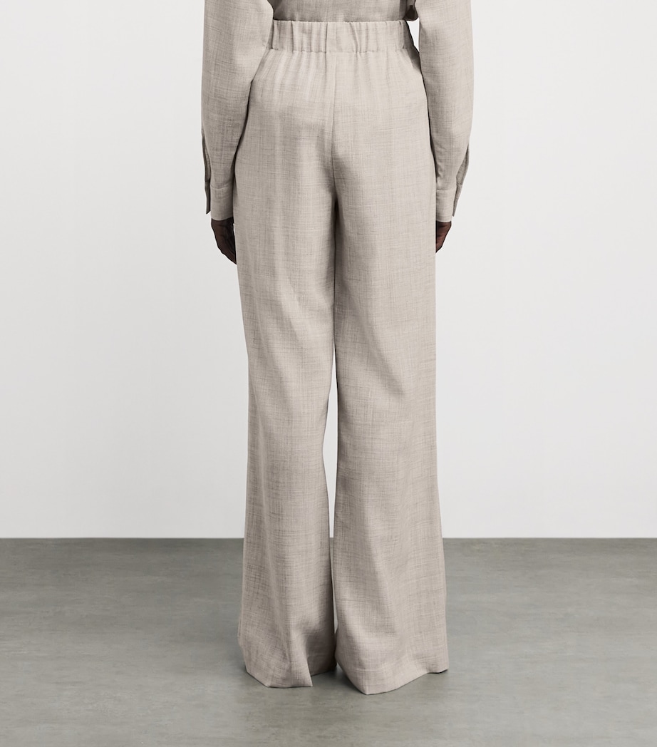 Wool-Cashmere Wide-Leg Trousers TAUPE MULTI Image 4