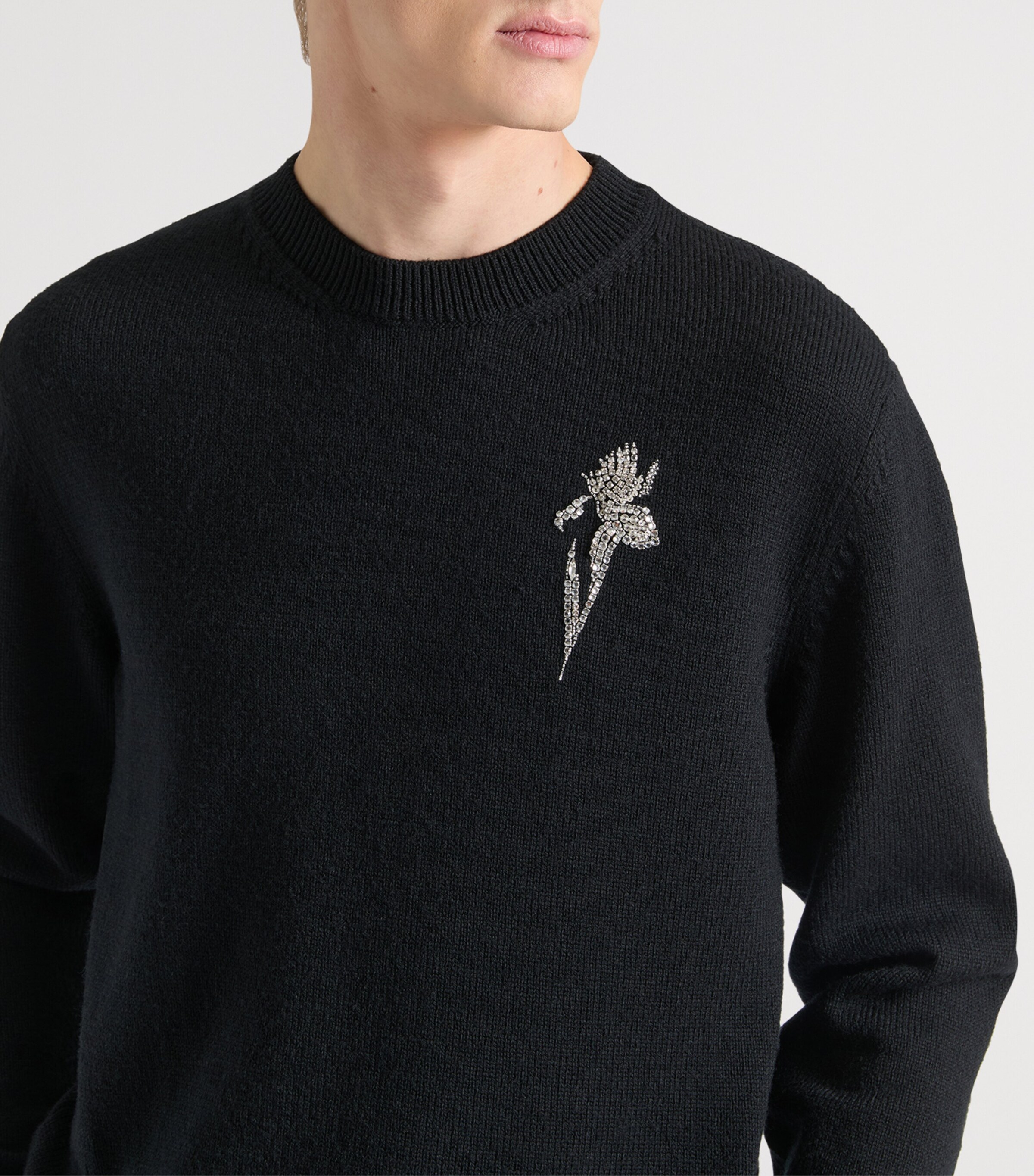 Givenchy Mens Cashmere Embellished Sweater Black Image 4