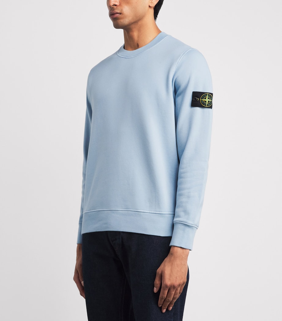 Stone Island Mens Cotton Compass Logo Sweatshirt Image 4
