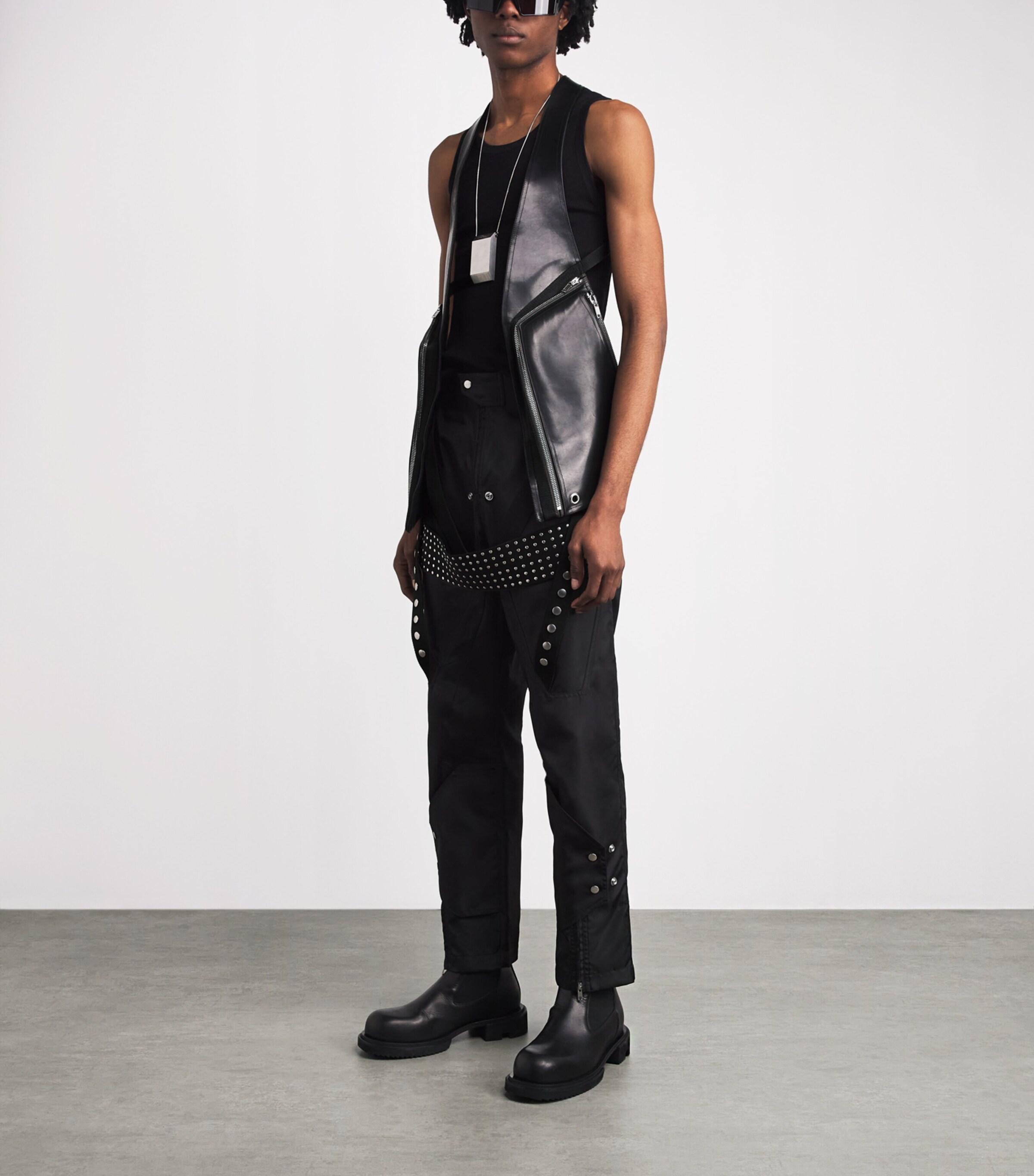 Rick Owens Mens Temple Bauhaus Vest Black Image 2