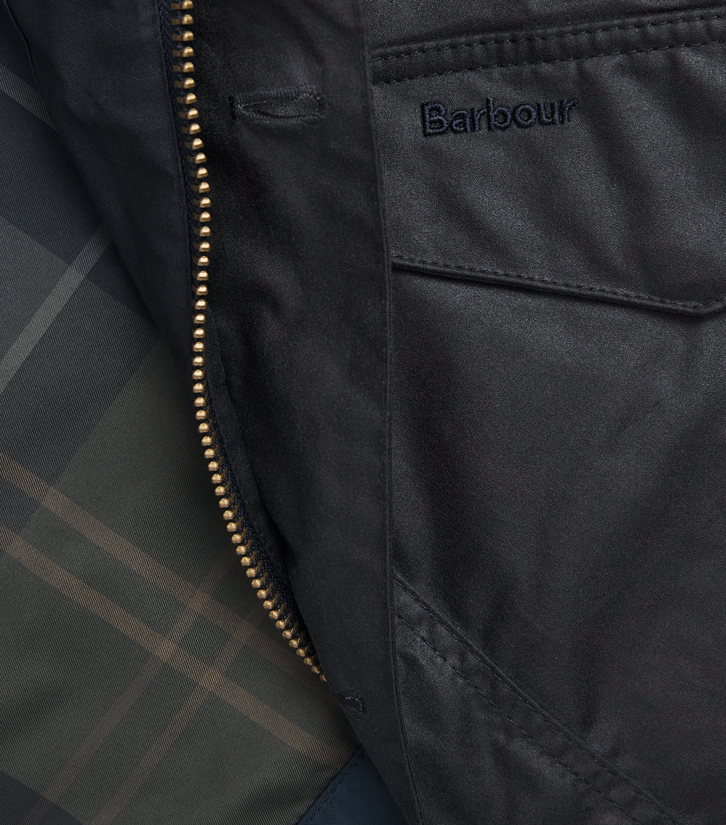 Barbour Mens Waxed Cotton Modern Powell Jacket Navy Image 7