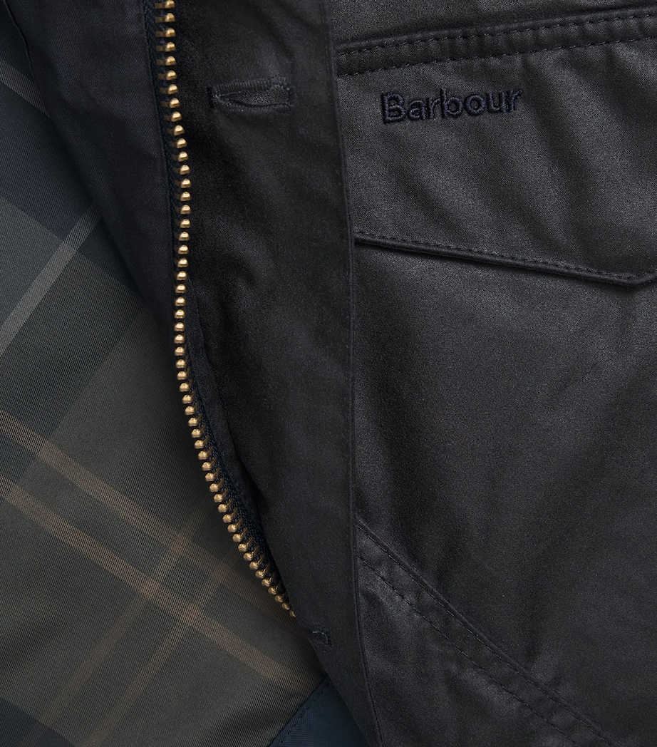 Barbour Mens Waxed Cotton Modern Powell Jacket Navy Image 7