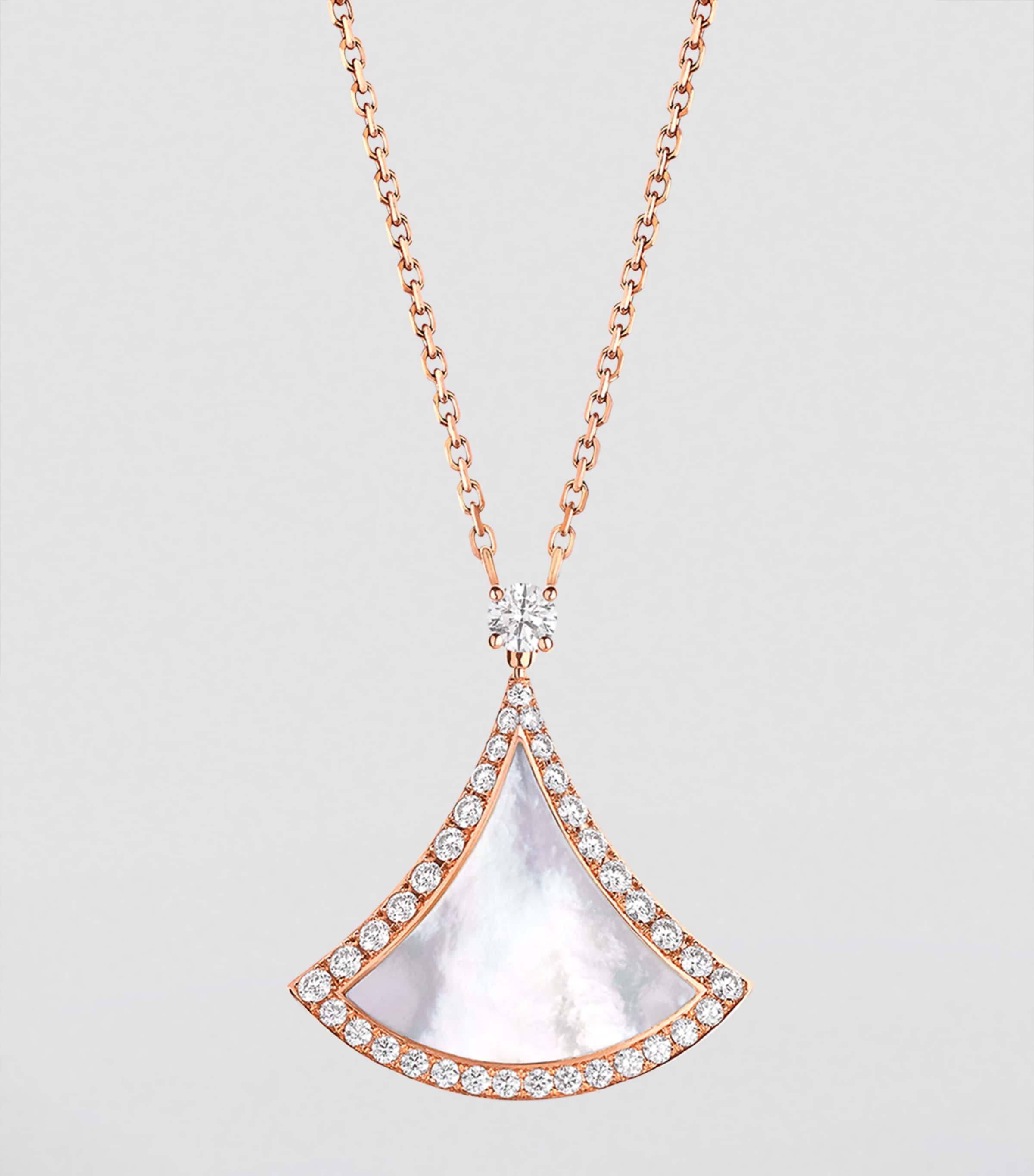 Rose Gold, Mother-of-Pearl and Diamond Divas' Dream Necklace PINK GOLD Image 2