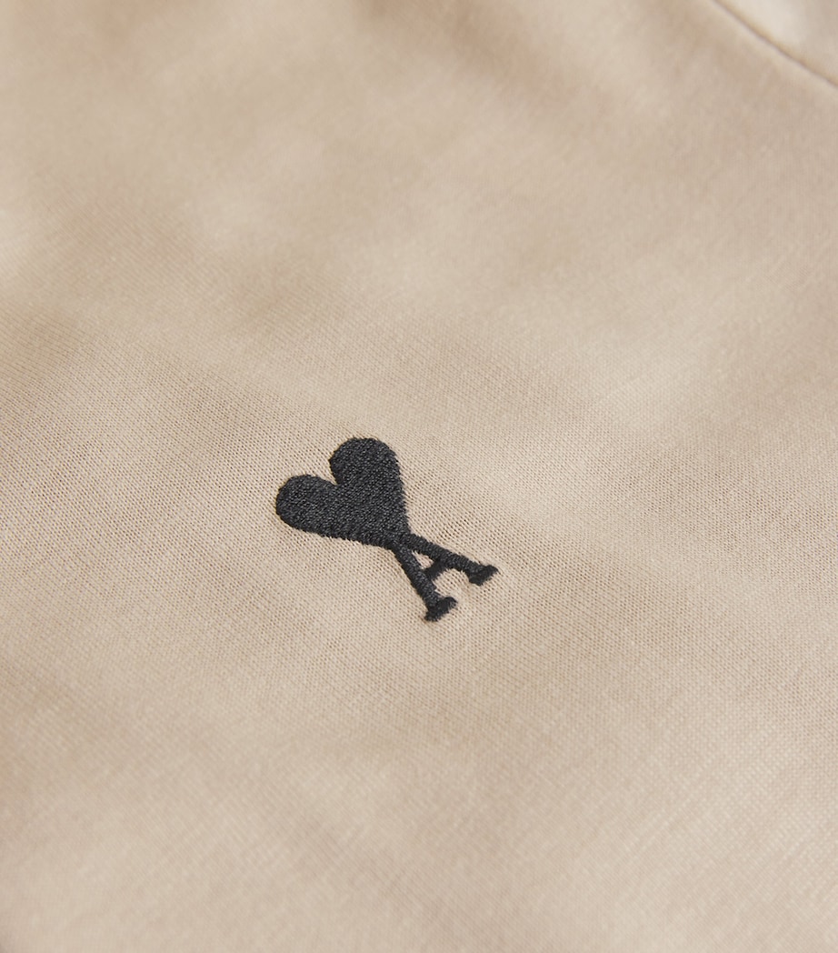 Cotton Embroidered Ami De Coeur T-Shirt 229 - CAFE CREME Image 5