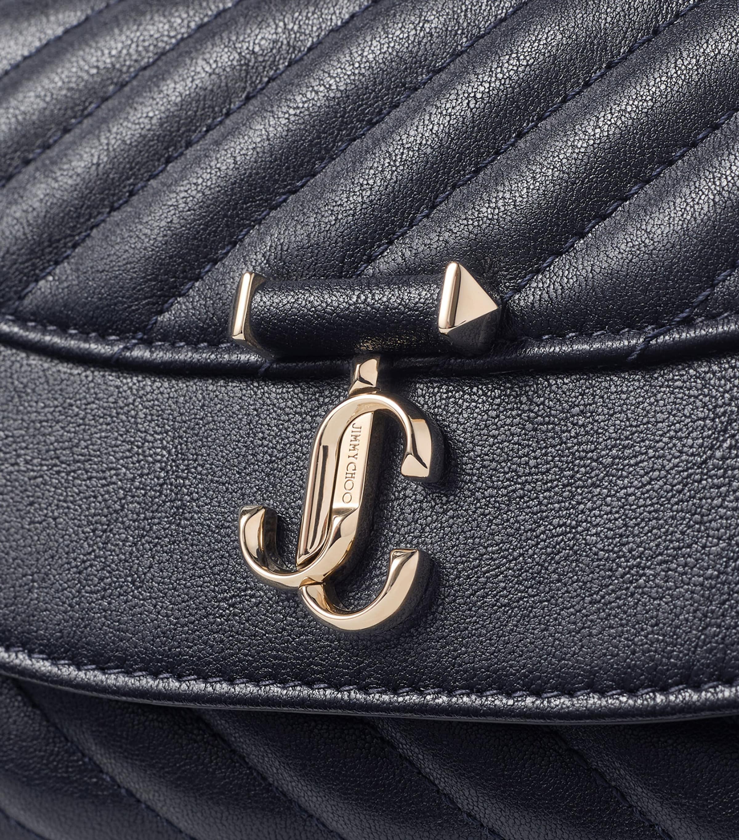 Medium Quilted Leather Curve Cross-Body Bag MARINE/SHINY GOLD Image 5