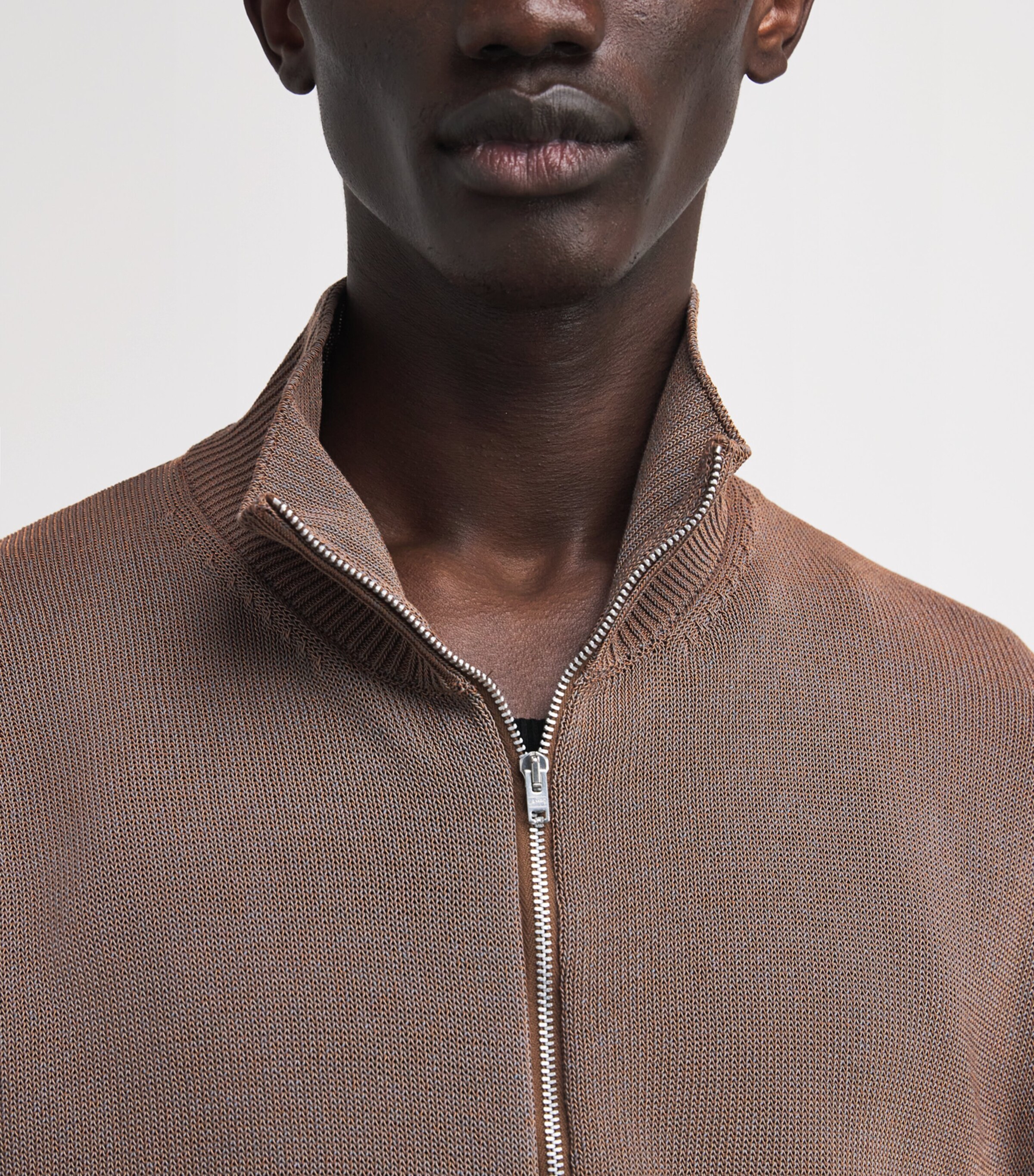 Our Legacy Mens Cotton-Blend Float Funnel Zip-Up Sweatshirt Cangiante Copper Image 5