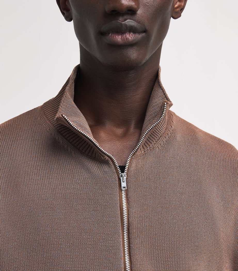 Our Legacy Mens Cotton-Blend Float Funnel Zip-Up Sweatshirt Cangiante Copper Image 5