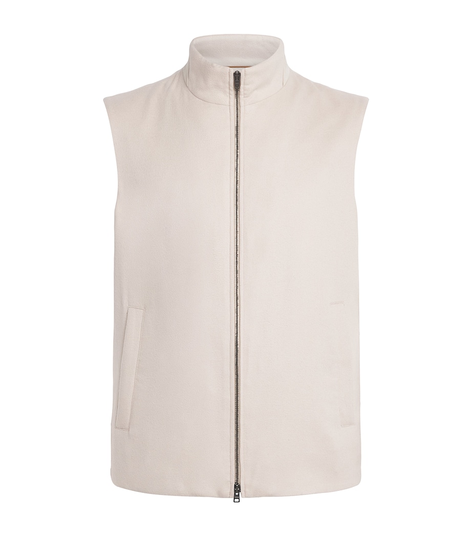 Herno Mens Silk-Cashmere Gilet Chantilly Image 1