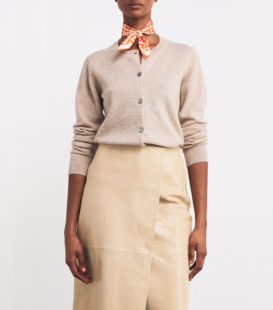 Harrods Silk Geometric Print Scarf Orange Image 4