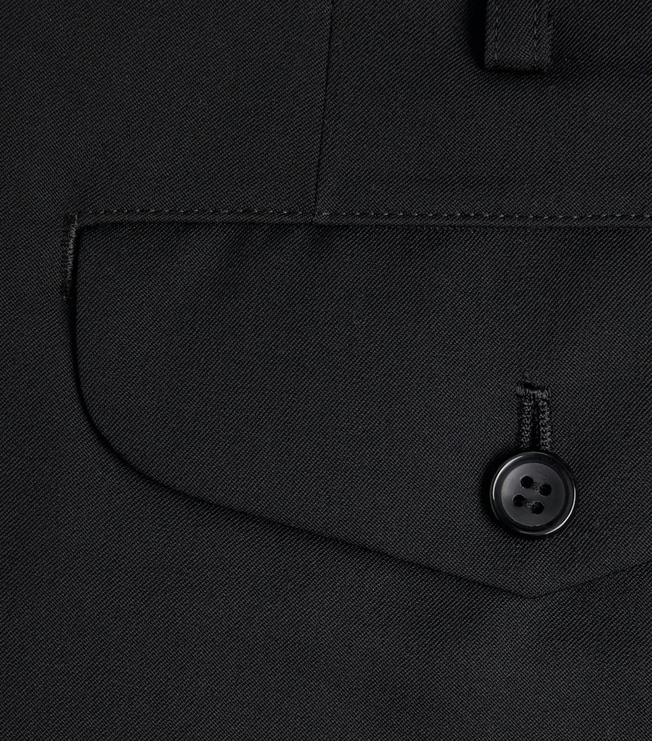 Wool Balloon Wide-Leg Trousers BLACK Image 5