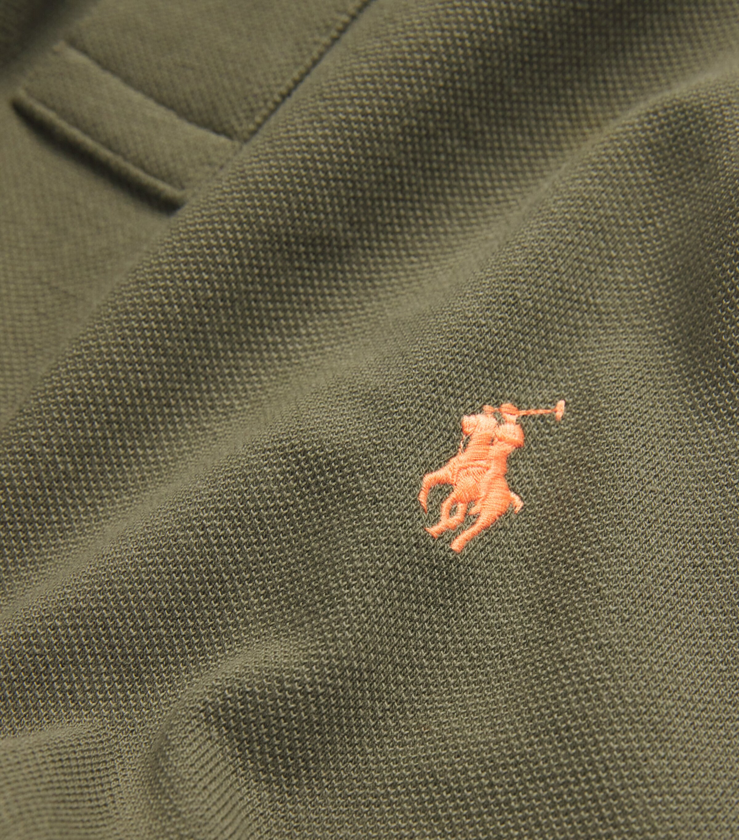 Cotton Mesh Polo Shirt GREEN Image 6