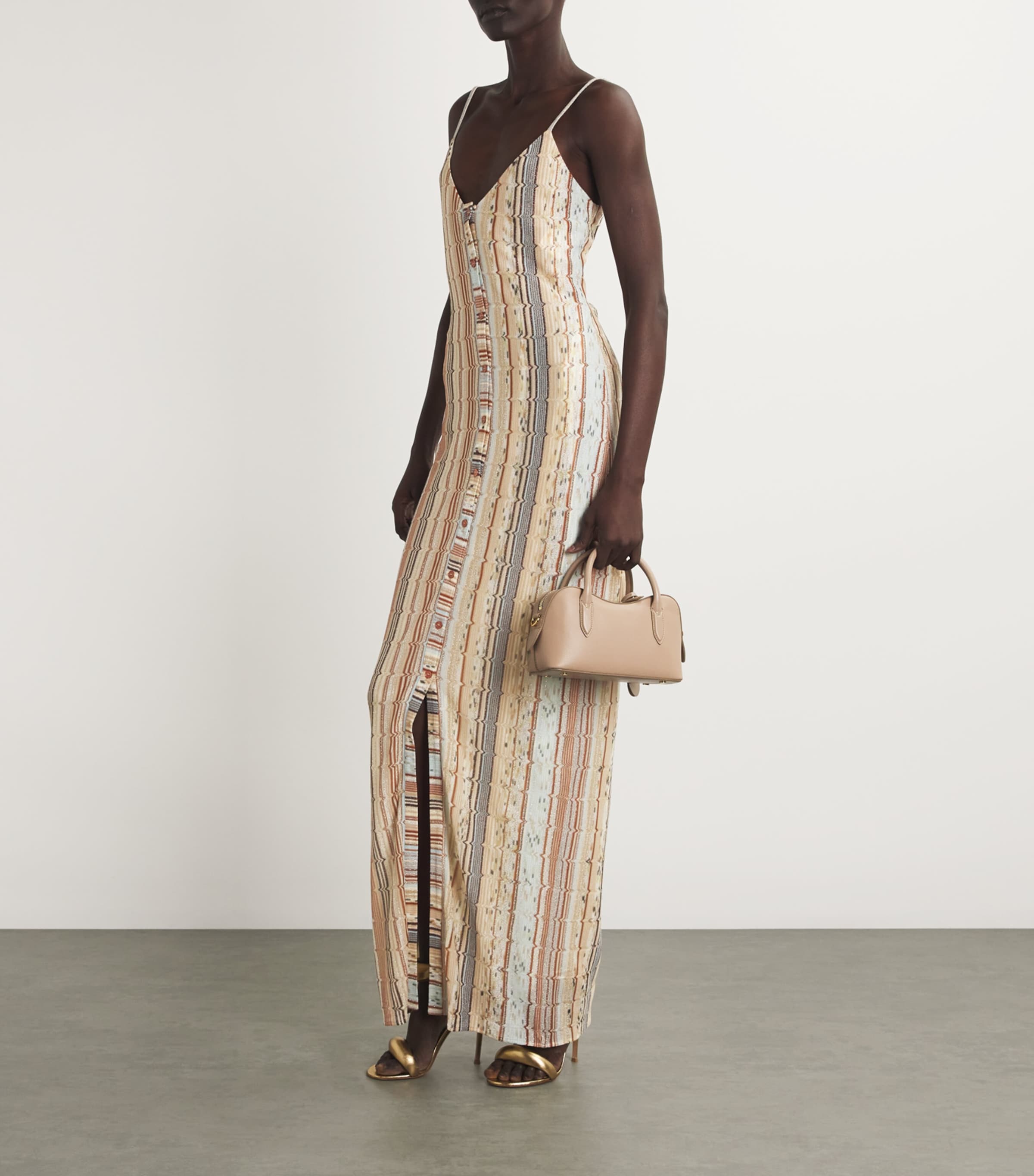 Missoni Womens Knitted Striped Maxi Dress Multicolor Image 2