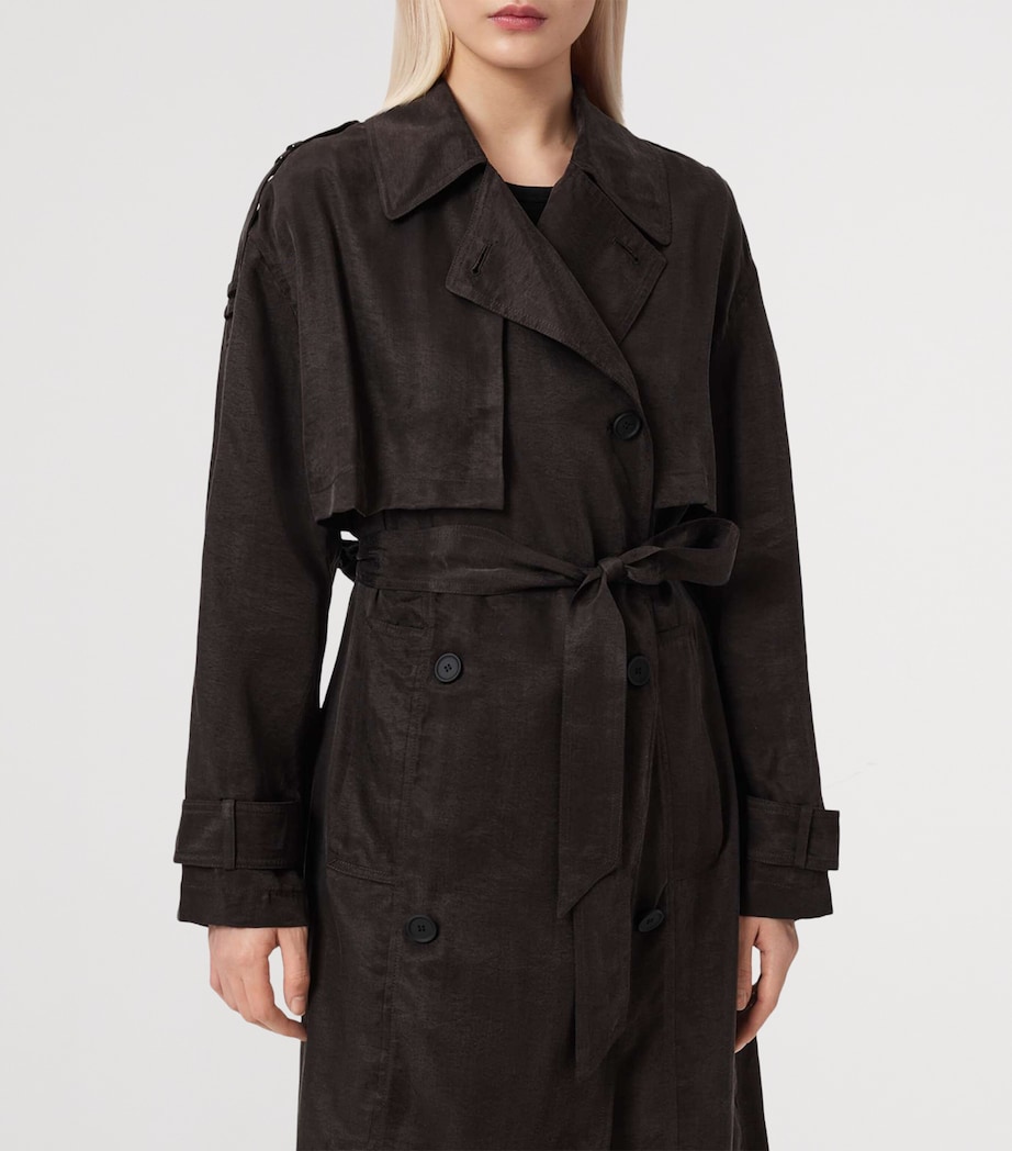 AllSaints Womens Linnie Trench Coat Torte Brown Image 5