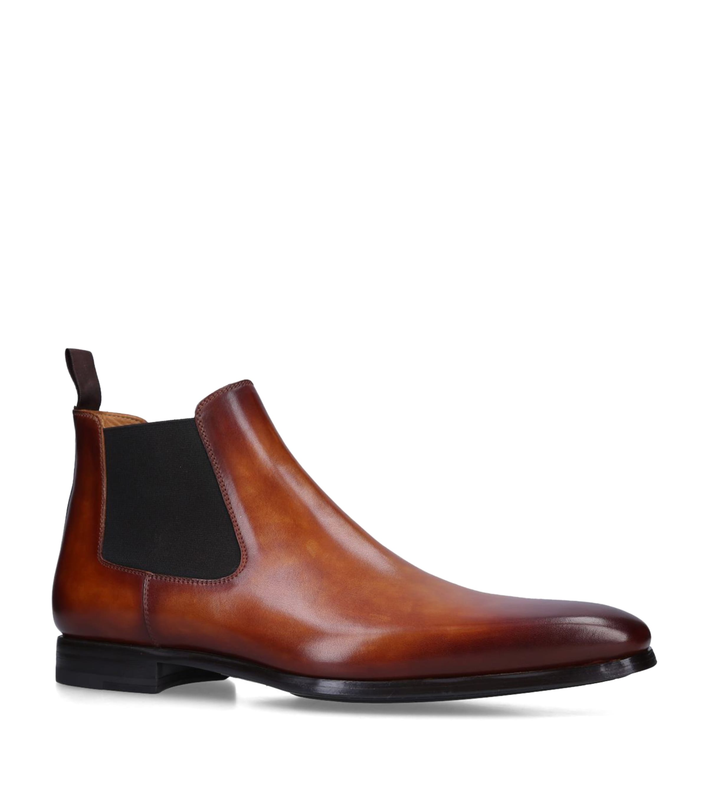 Shop Magnanni Leather Chelsea Boots In Brown