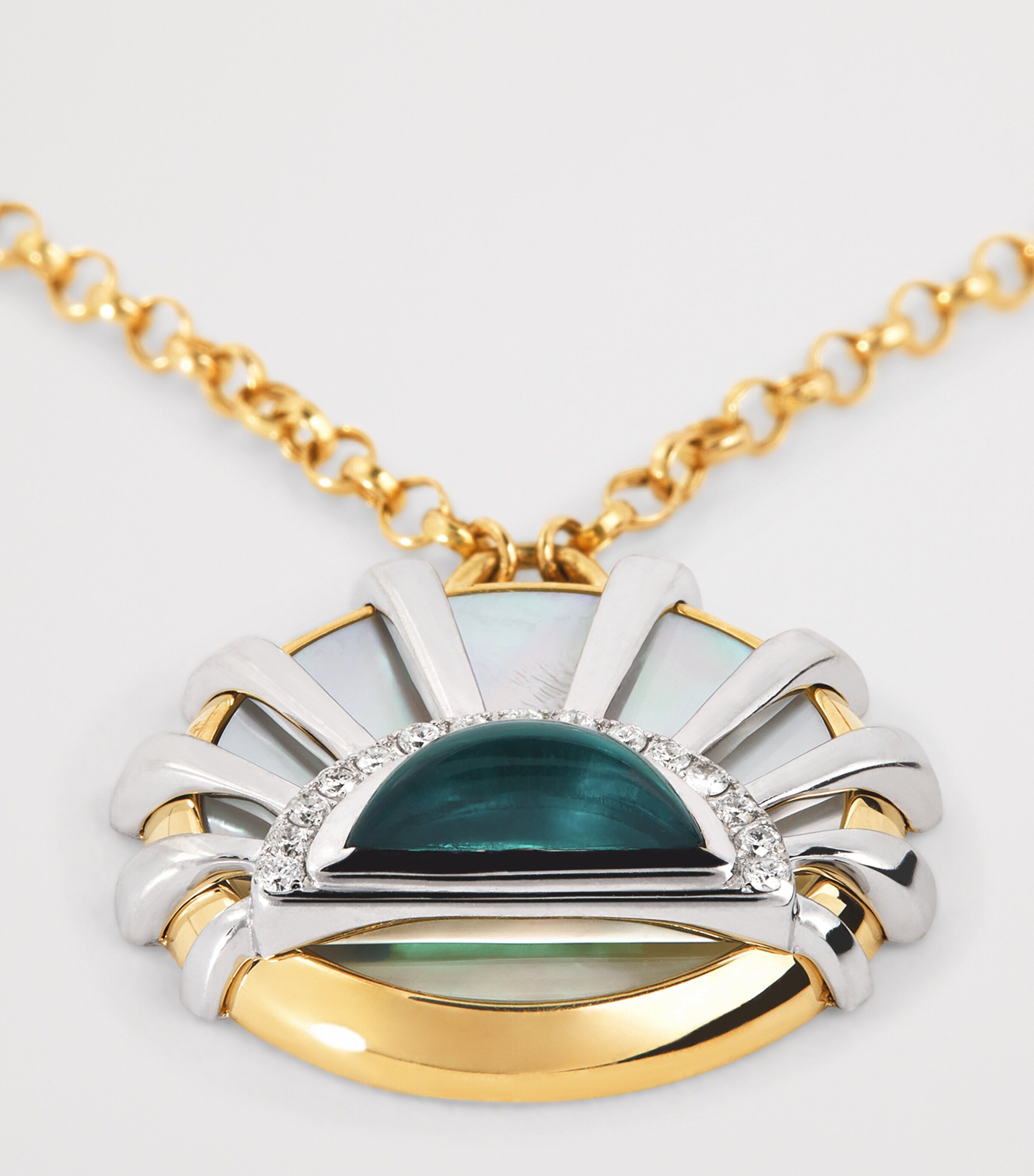 L'ATELIER NAWBAR Yellow Gold, Diamond, Topaz and Pearl N*93 Sun Dawn Necklace Mixed Gold Image 5
