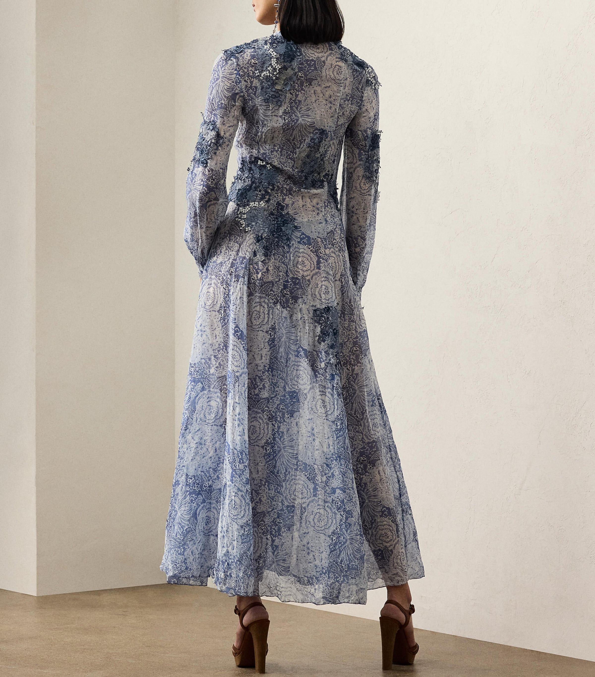 Linen-Silk Hannes Dress BLUE MULTI Image 3