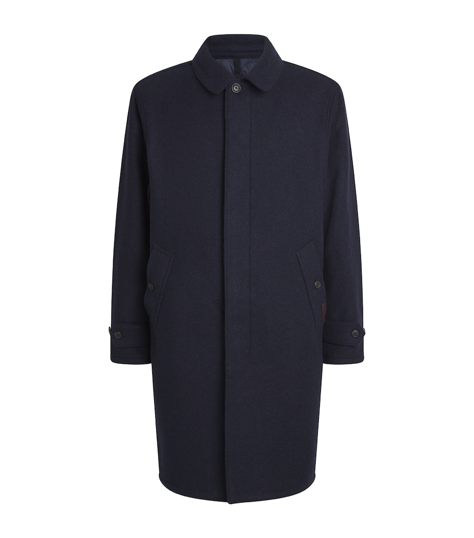 Wool Langdon Overcoat NAVY Image 1