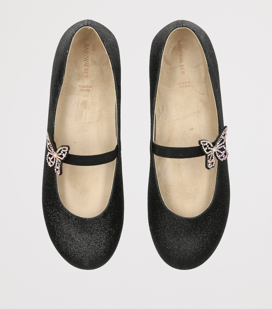 BabyWalker Sparkle Butterfly Ballet Flats Black Image 3