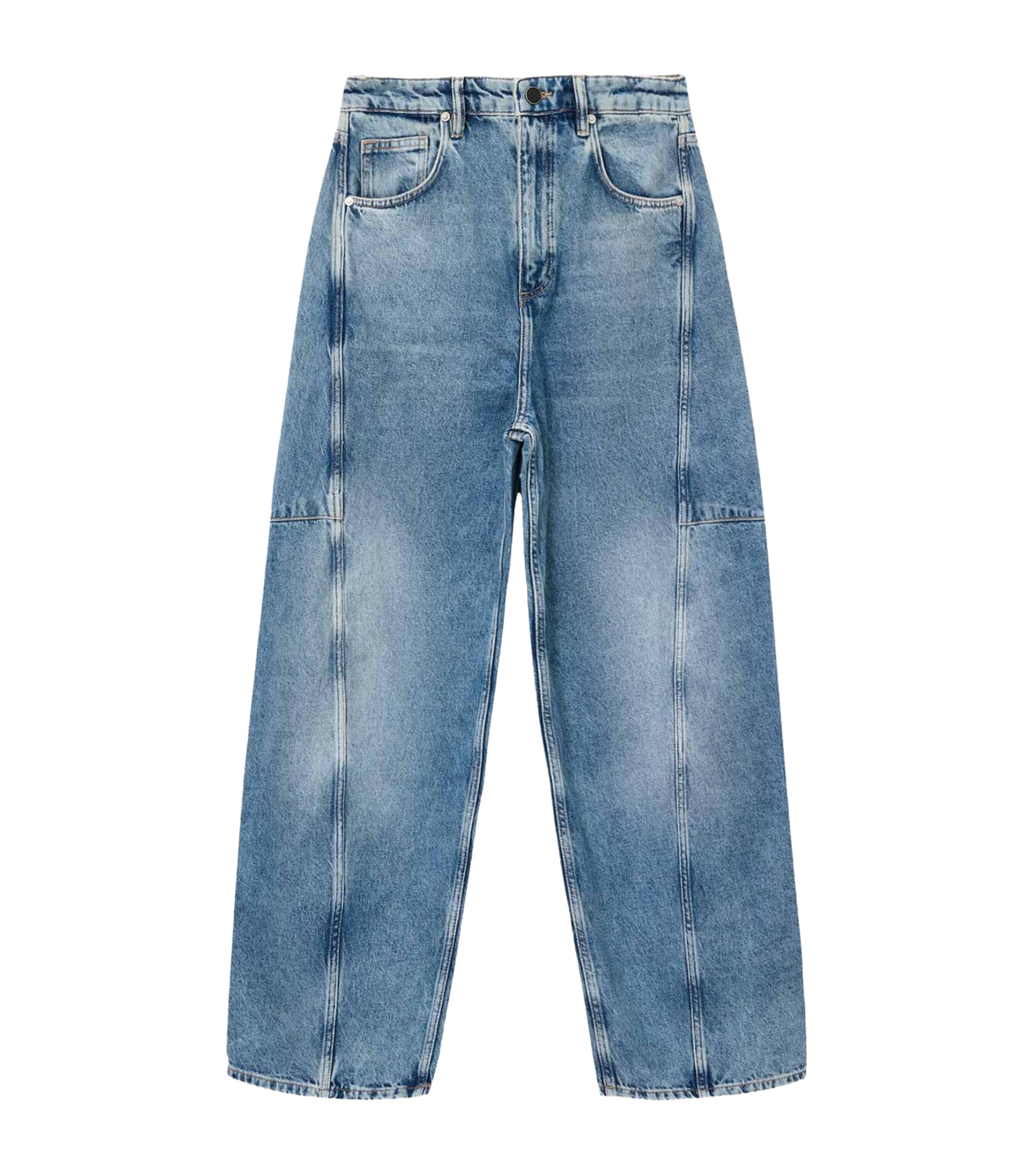 Allsaints Organic Denim Carter Barrel Jeans In Blue