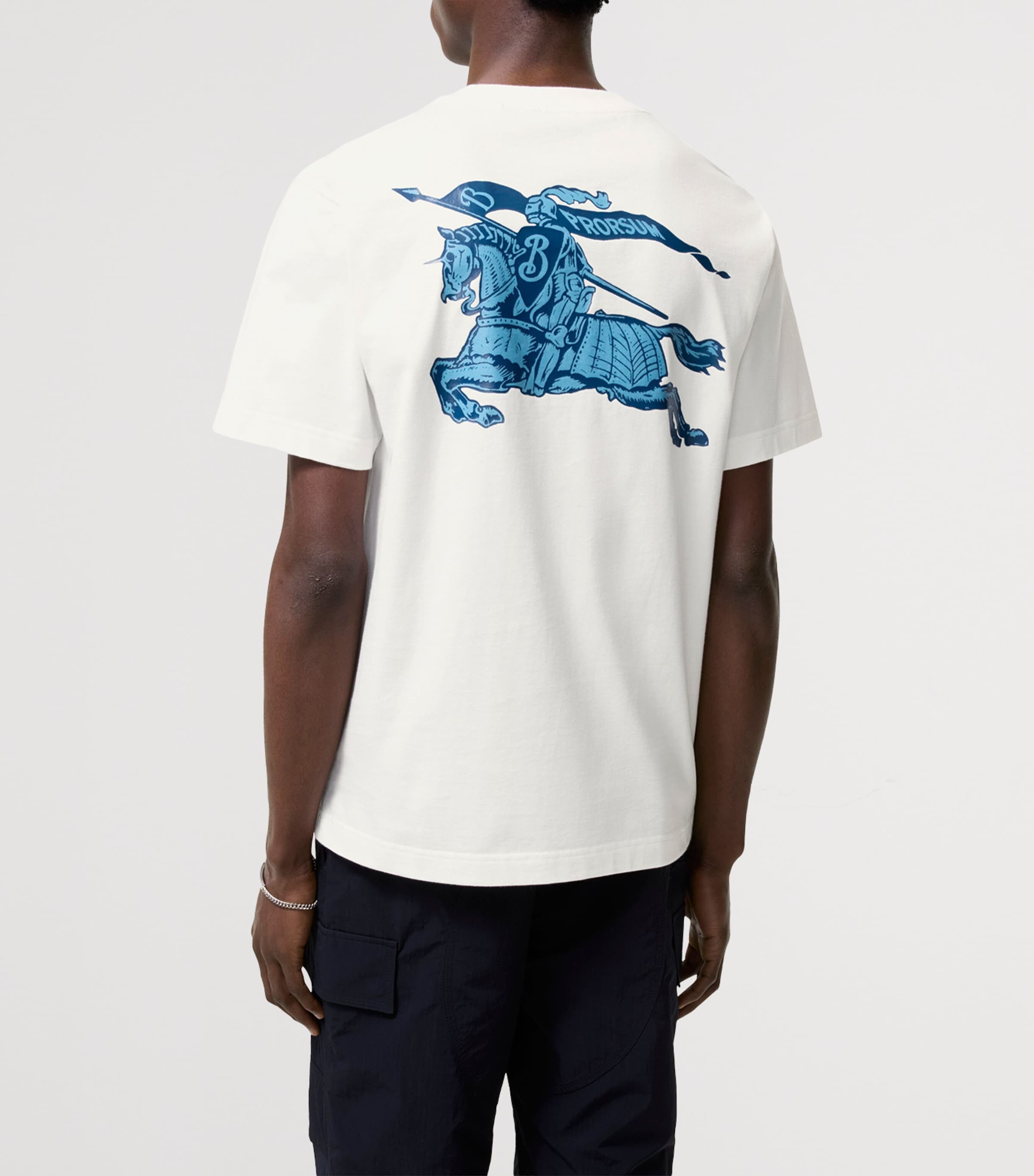 Burberry Mens Cotton EKD T-Shirt Chalk Image 3