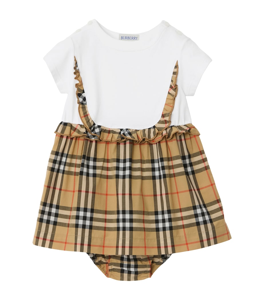 Stretch-Cotton Dress and Bloomers Set (6-36 Months) WHITE Image 1