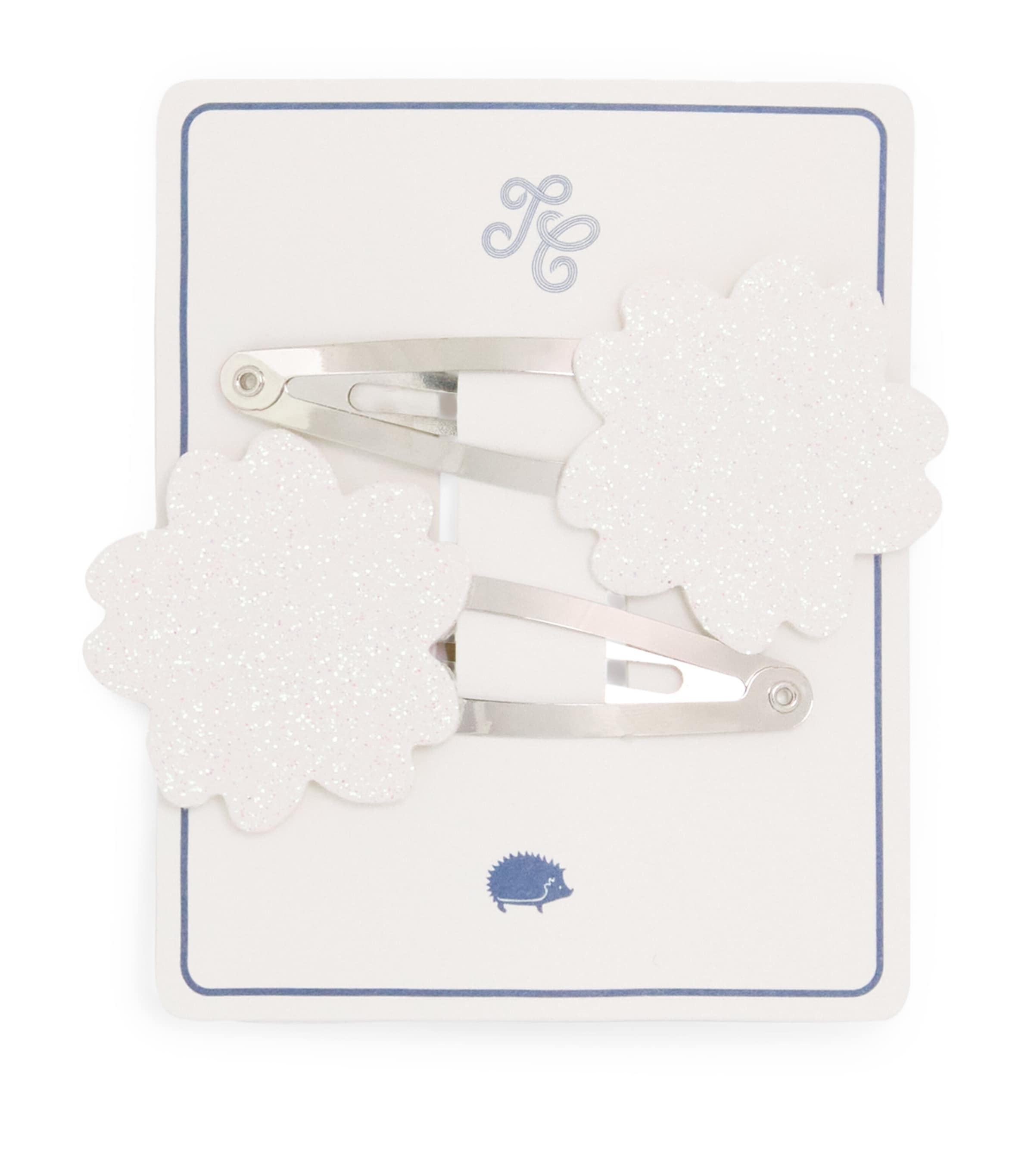 Glitter Flower Hair Clips (Set of 2) 13NACRE Image 1