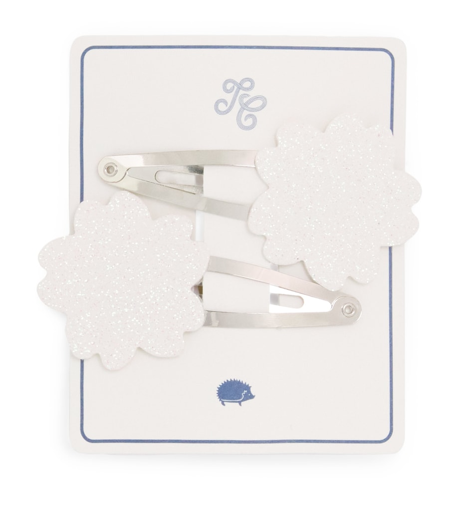 Glitter Flower Hair Clips (Set of 2) 13NACRE Image 1