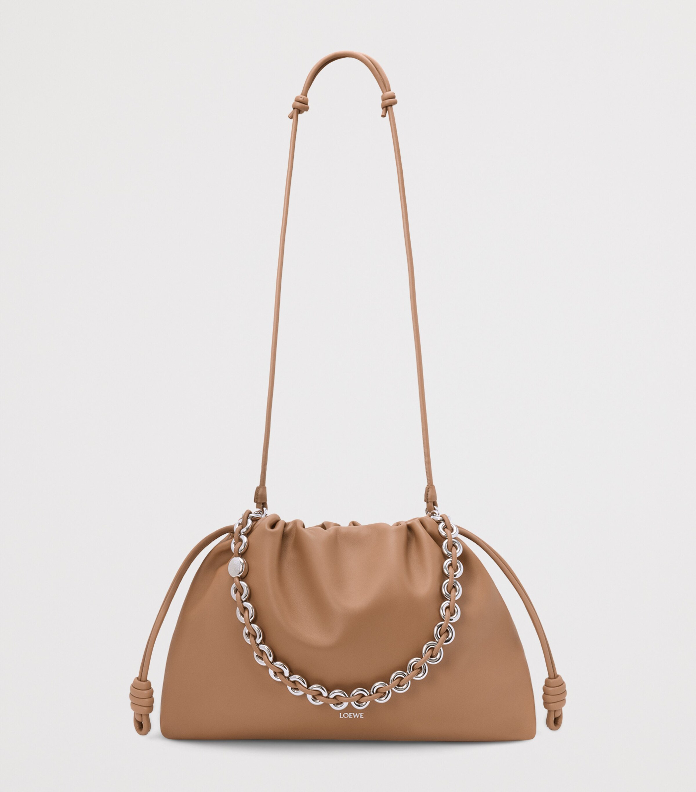 Large Leather Flamenco Shoulder Bag MOCHA Image 7