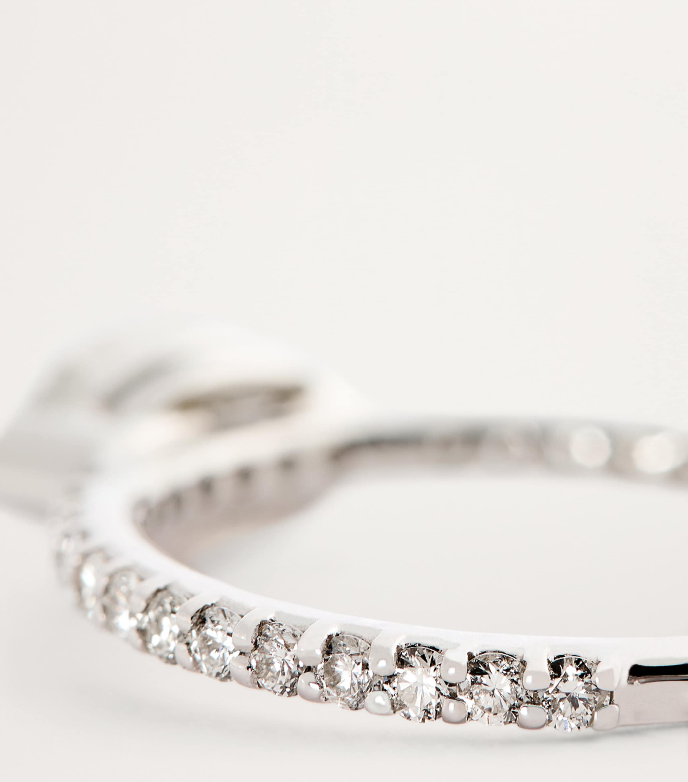 White Gold and Diamond Solitaire Marquise Pinky Ring WHITE GOLD Image 5