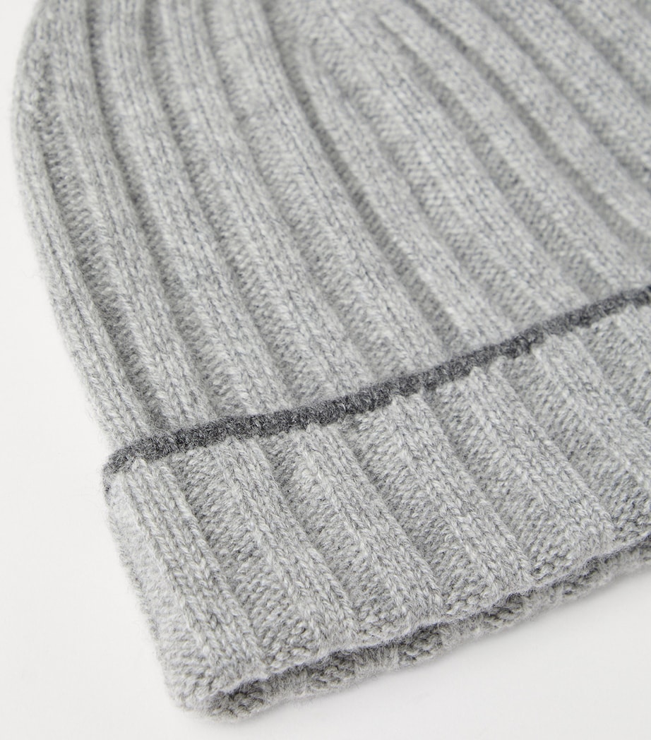 Cashmere Ribbed Beanie C073D Image 2